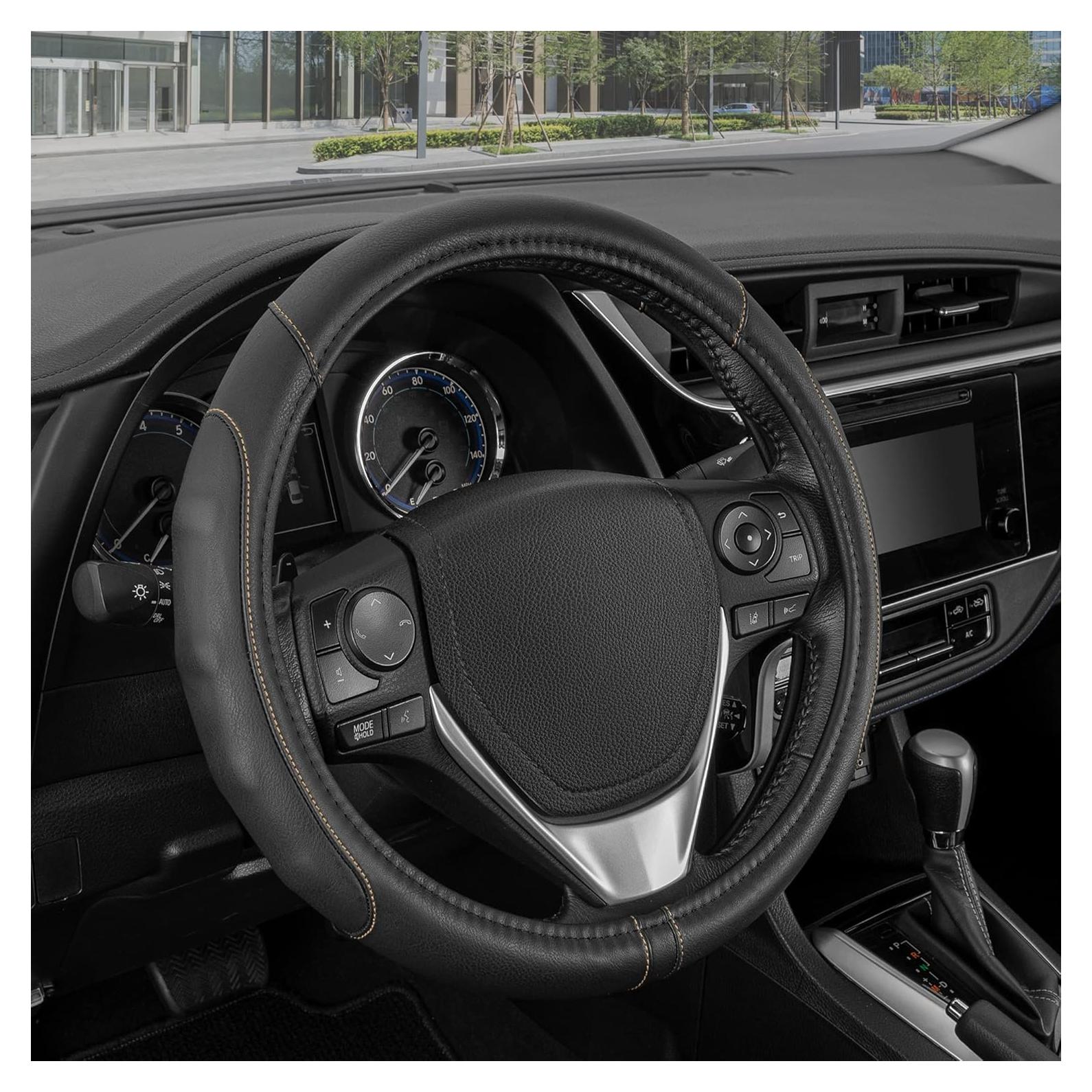 Cubierta de Volante Motor Trend GripDrive Pro Negra 34-37 cm