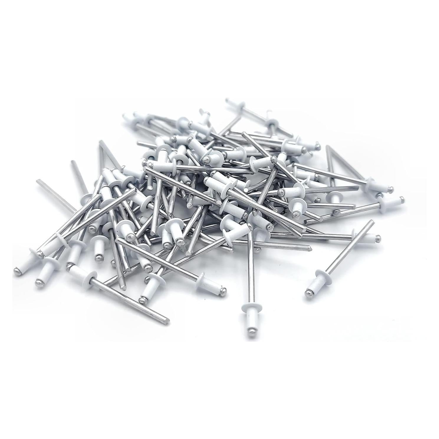 Rivetes de Aluminio Blanco Abierto Metal Magery 100 Unidades