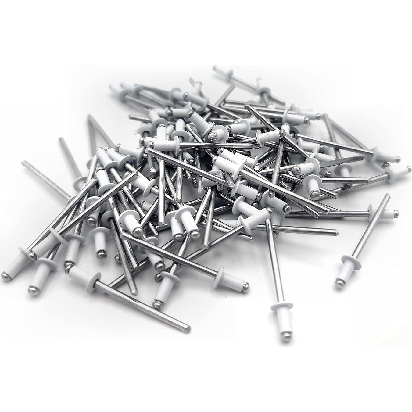 Rivetes de Aluminio Blanco Abierto Metal Magery 100 Unidades