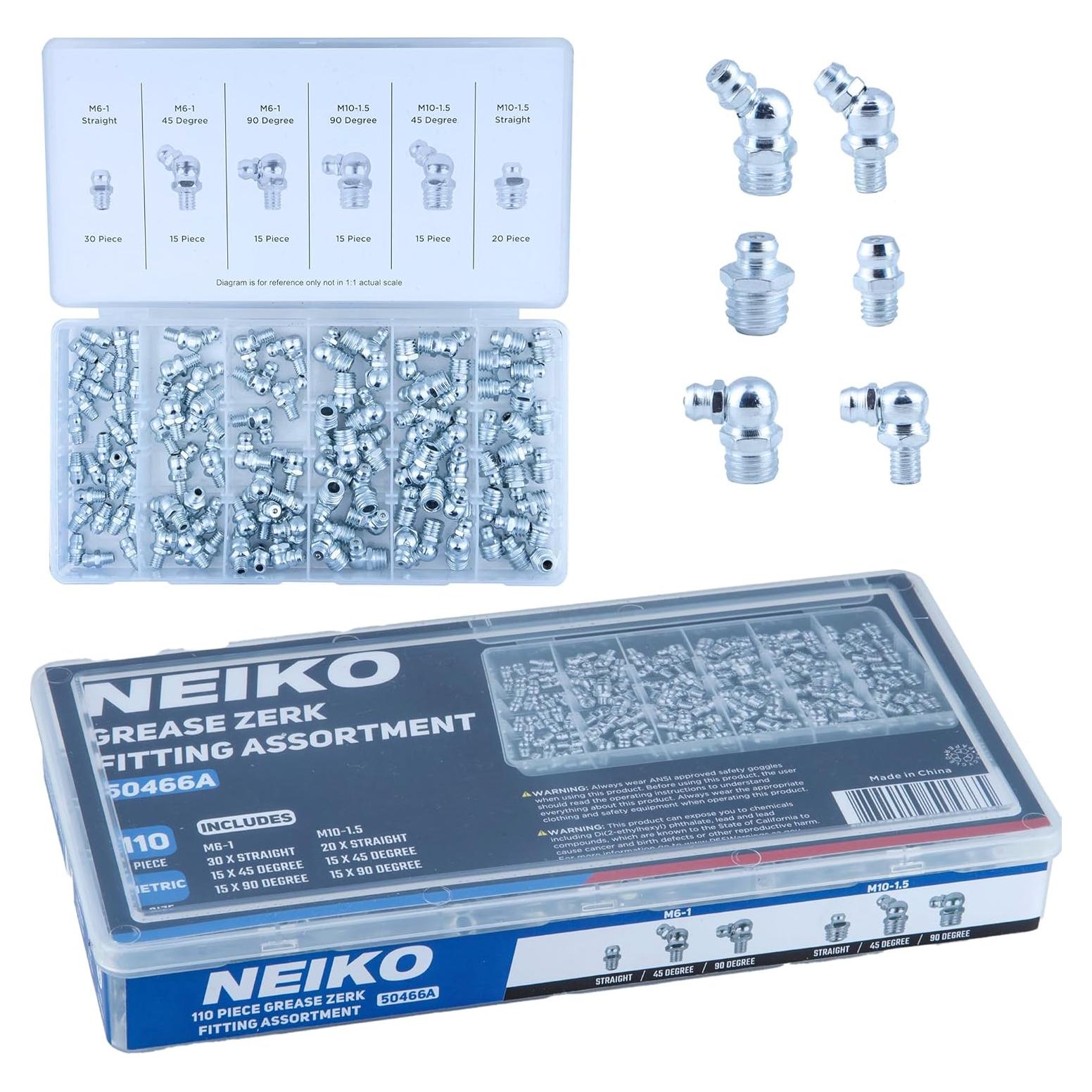 Juego de Accesorios de Enchufes de Grasa Neiko 50466A, 110 Piezas