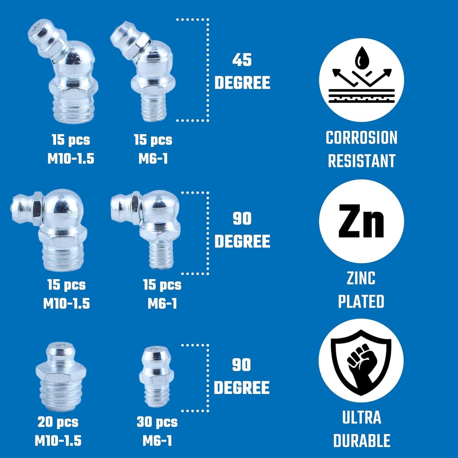 Juego de Accesorios de Enchufes de Grasa Neiko 50466A, 110 Piezas