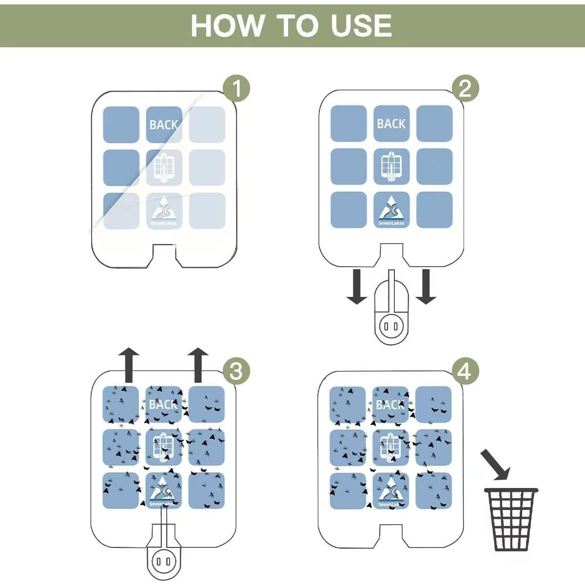 36 Tarjetas Adhesivas Reemplazo Safer Home y Dynatrap Verde Matcha