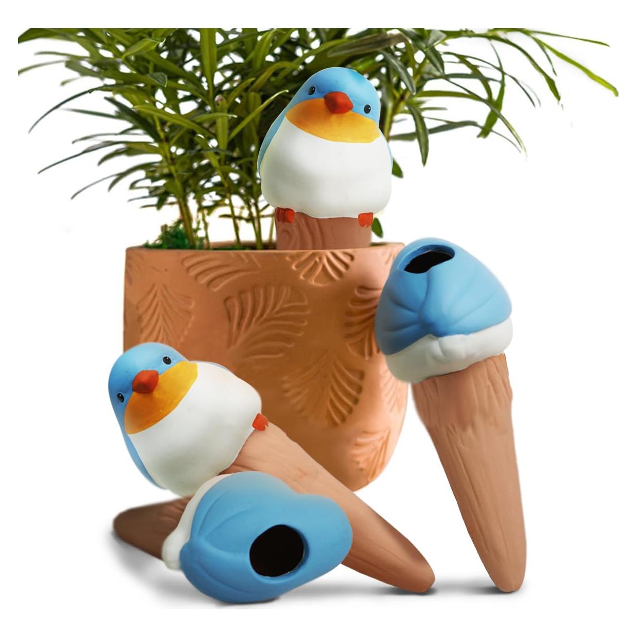 Esferas de Riego para Plantas YFDB - 4 Piezas Diseño Pájaro