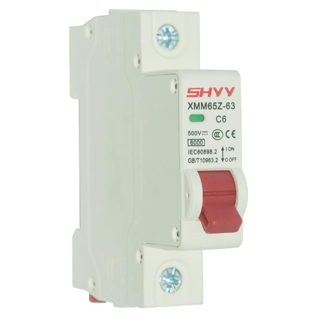 Disyuntor Miniatura DC 6A 500V 1 Polo Haozheng para Sistema Solar