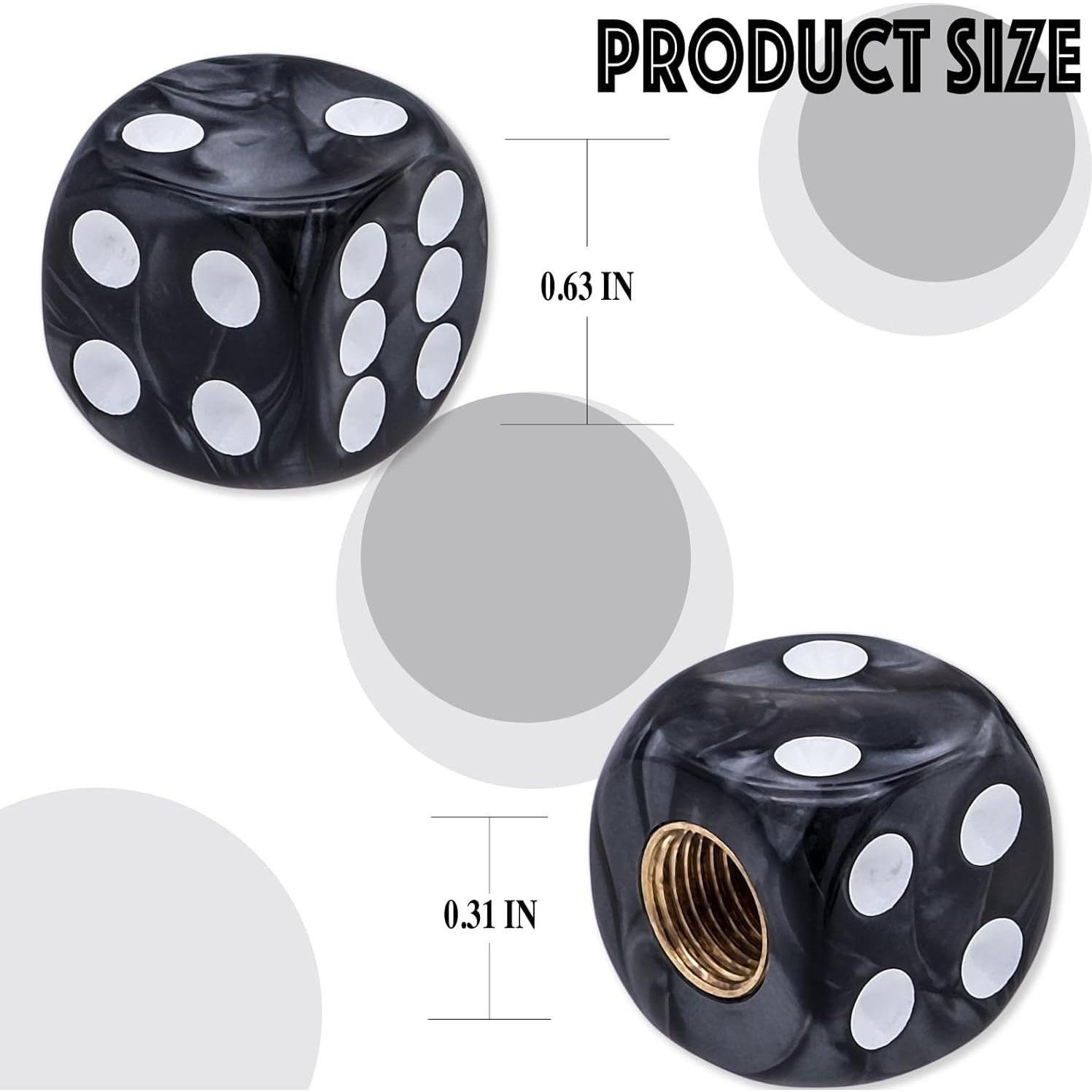 4 Tapas de Válvula de Neumático MEAJOO - Patrón de Perlas Negro