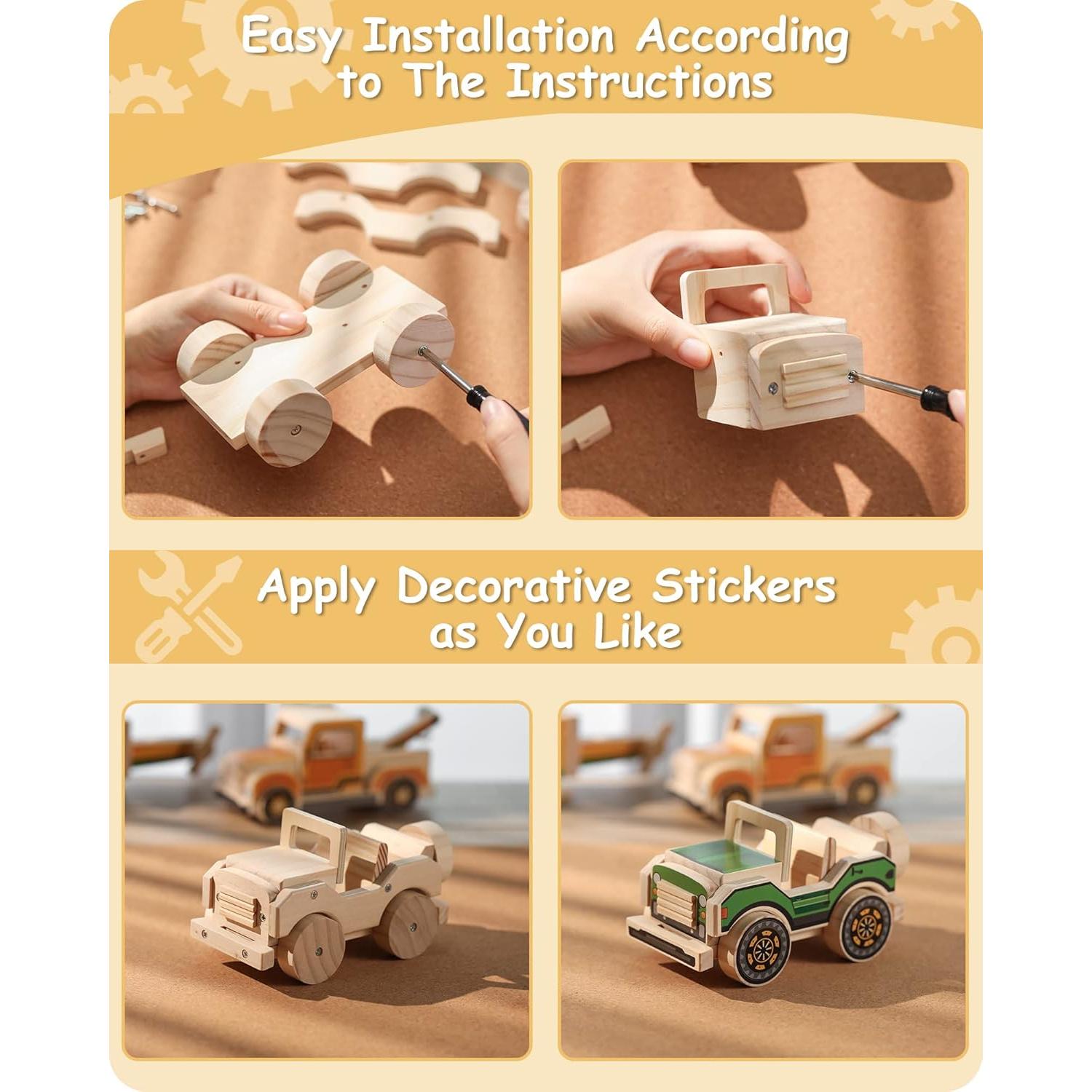 Kit de Carpintería 2-en-1 SainSmart Jr. Helicóptero y Coche