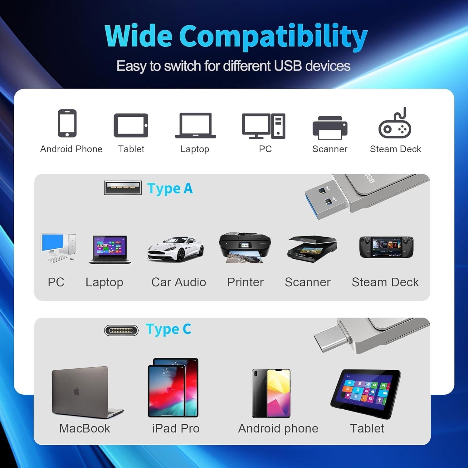 Unidad Flash USB 3.2 Micro Center 128GB Tipo-C y Tipo-A