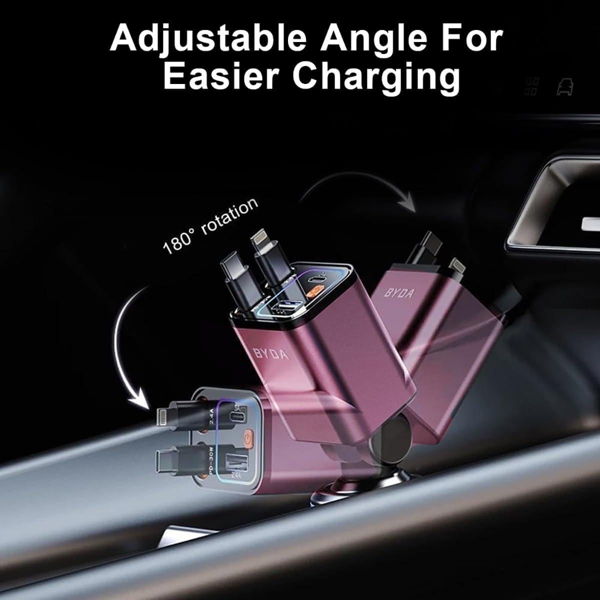 Cargador de coche BYDA 69W rápido USB-C para iPhone y Android