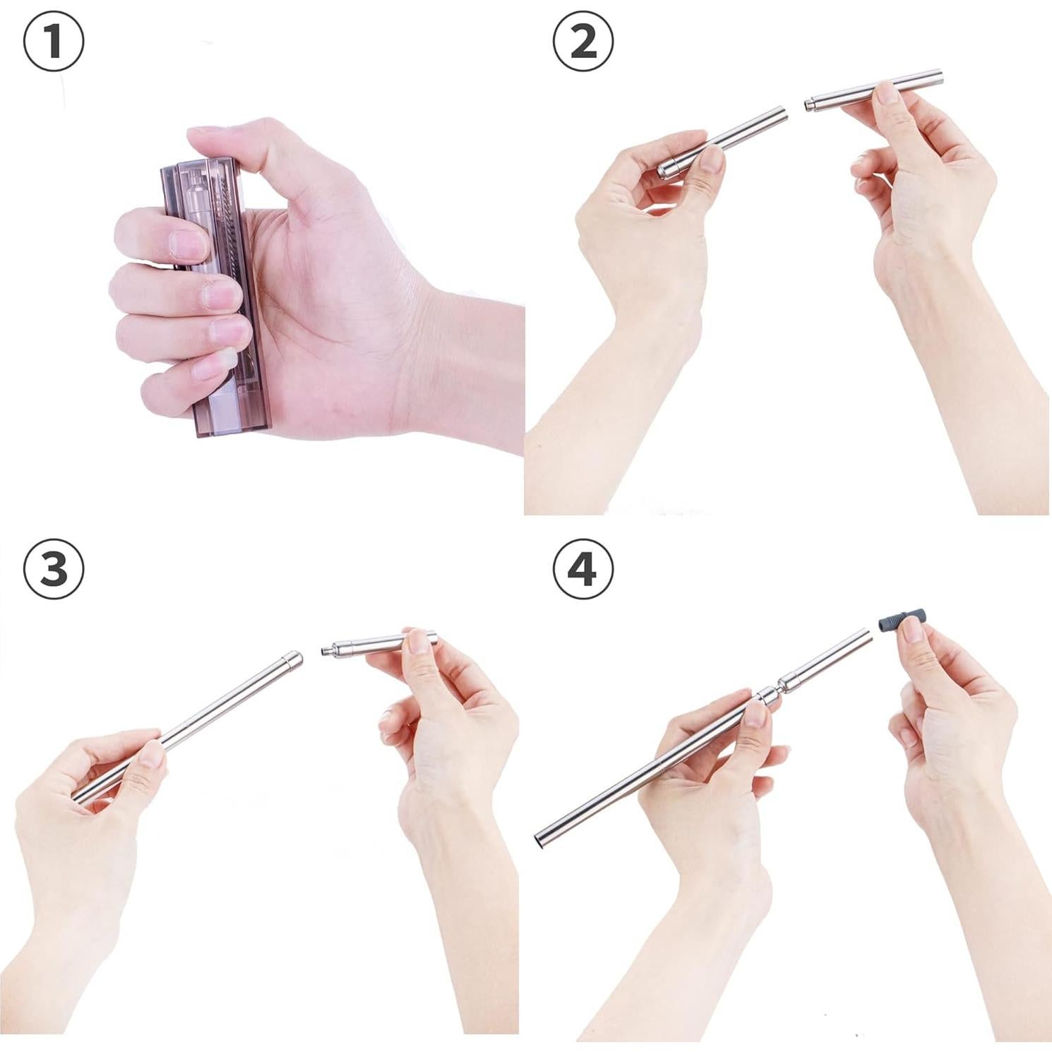 Popote de Metal Reutilizable XAWIAER 22.86cm con Silicona