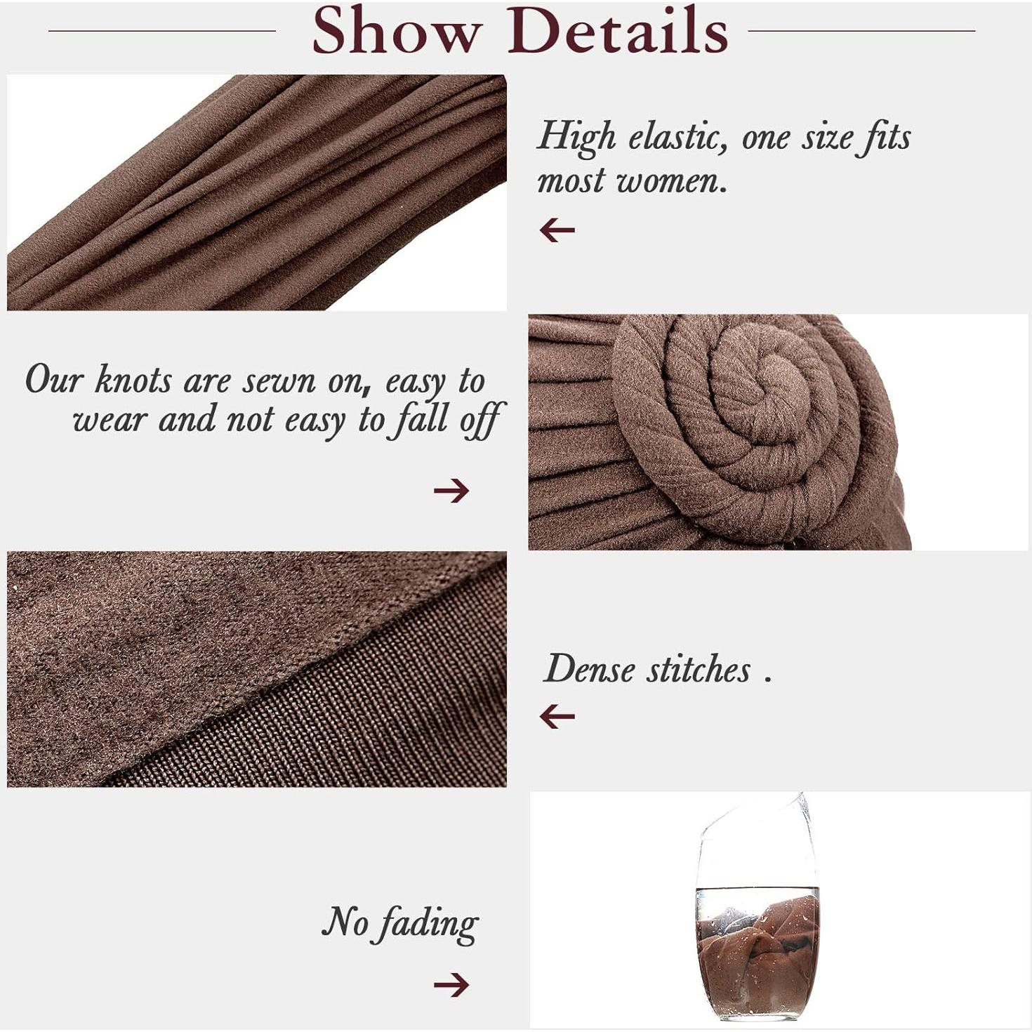 Turbantes Africanos SATINIOR 4 Piezas para Mujeres - Gorra de Cabello