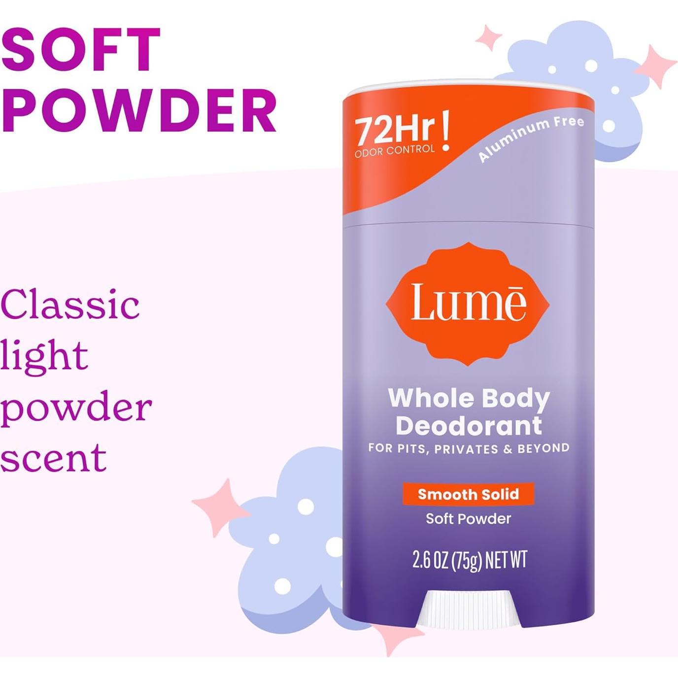 Desodorante Corporal Lume Barra Suave 74g y Toallitas 15 Unidades