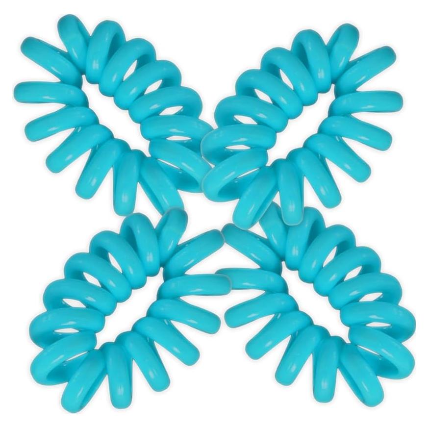Set de 4 Ligas de Cabello Espirales Jumbo Motique Azul