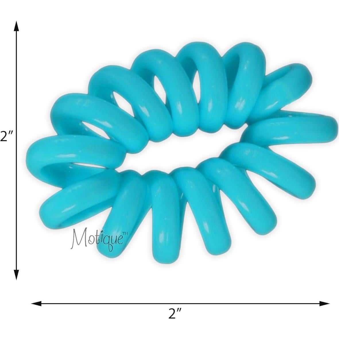Set de 4 Ligas de Cabello Espirales Jumbo Motique Azul