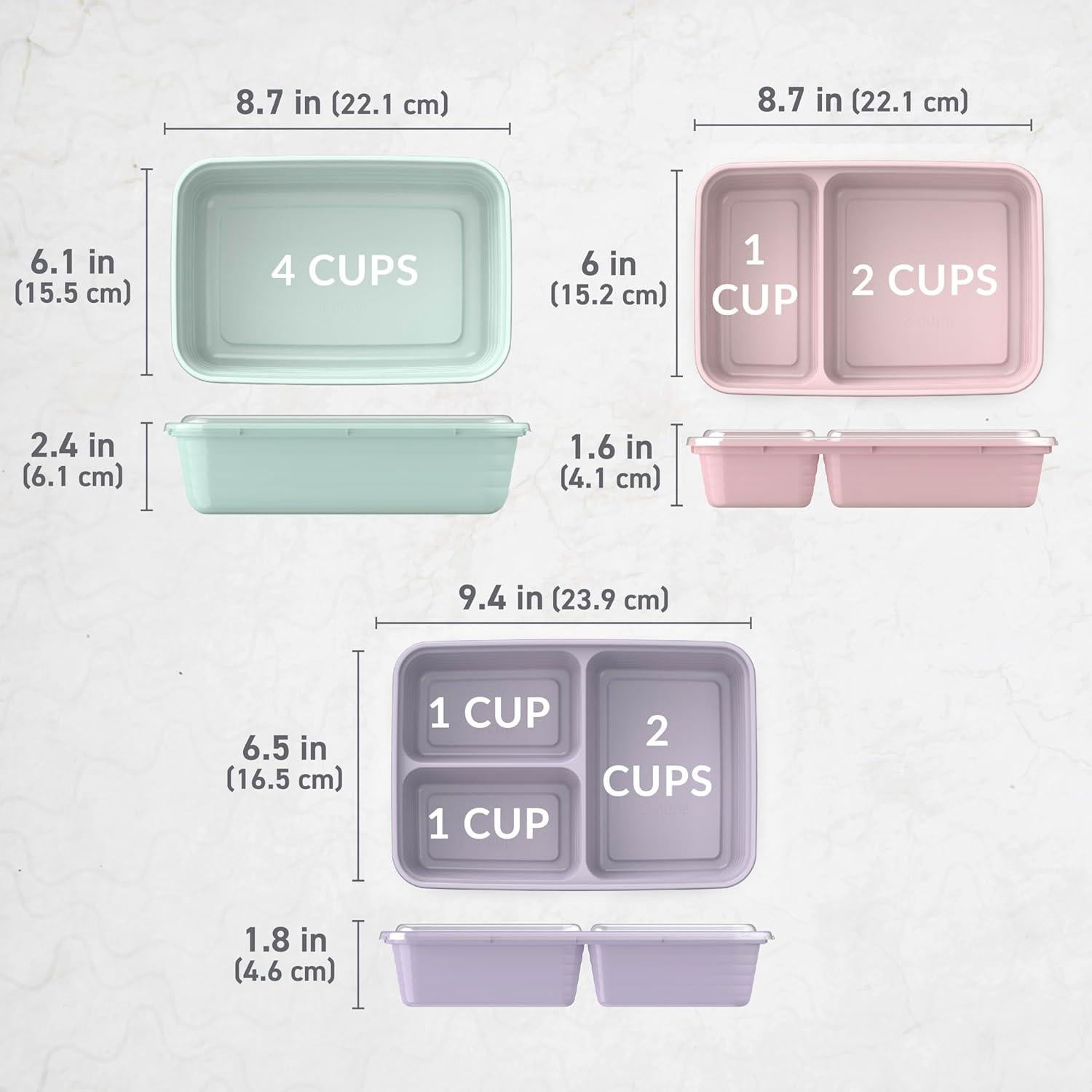 Bentgo Kit de Preparación de Comidas 60 Piezas - Contenedores Reutilizables Apto Microondas