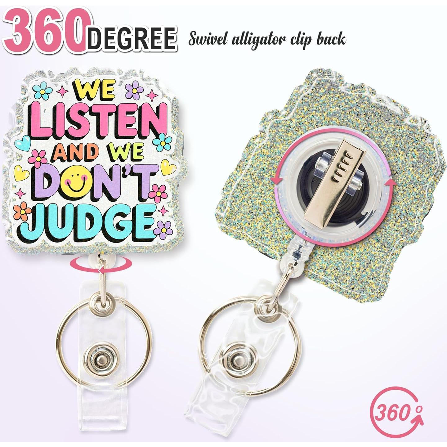 Insignia de ID Retráctil GAHAPI We Listen - Clip Cocodrilo