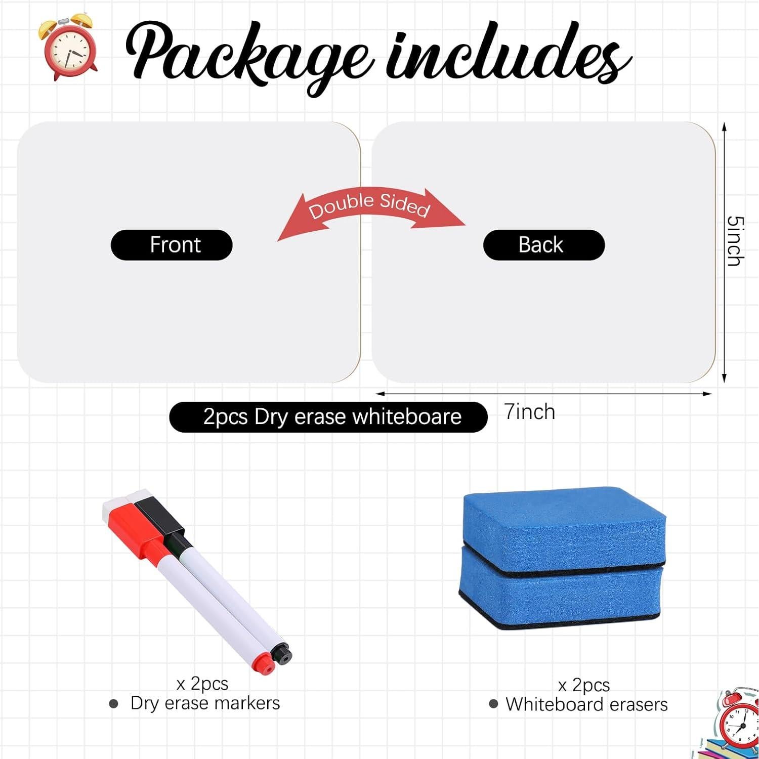 2 Mini Tableros Blancos Doble Cara Affrolling 12.7x17.8cm