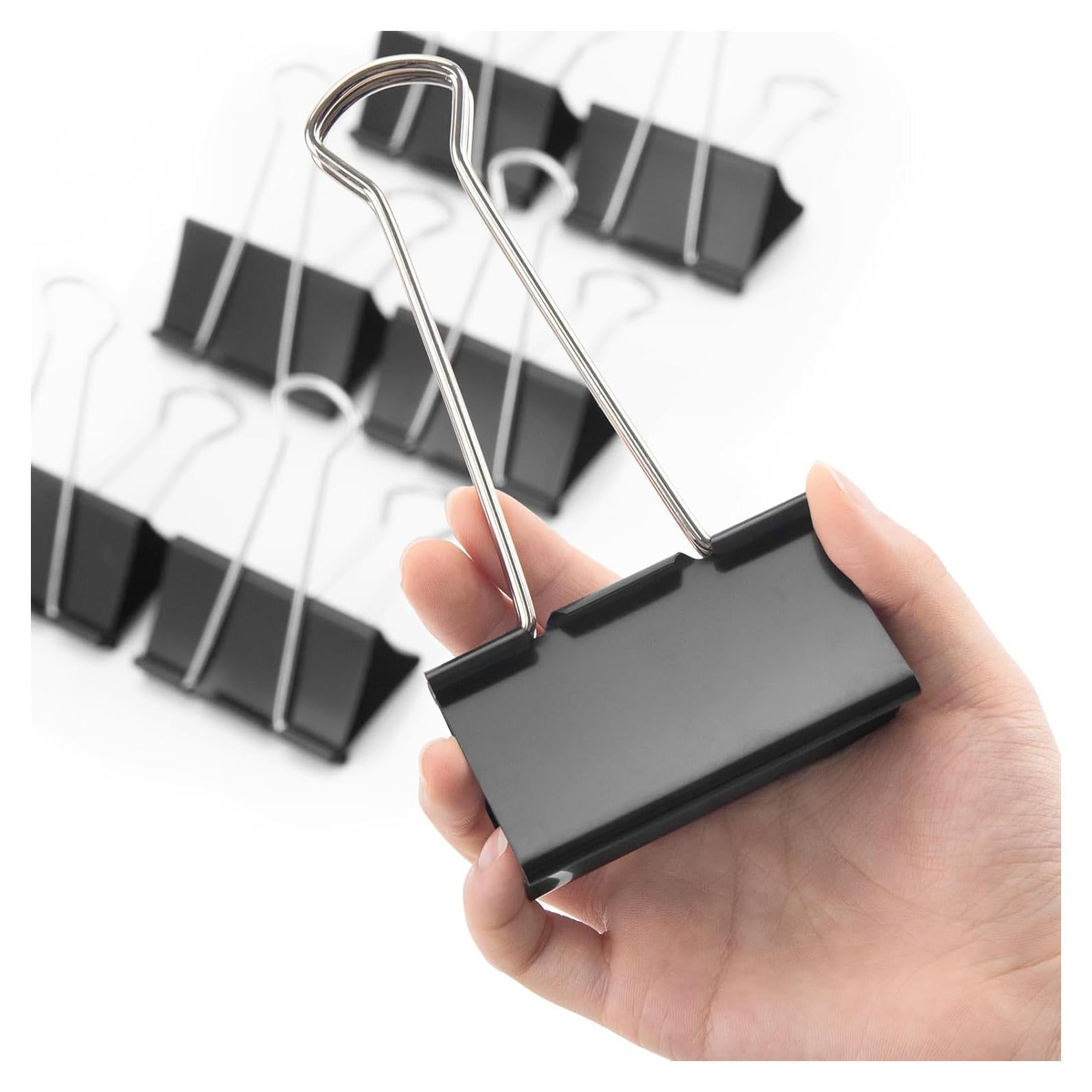 Clips de Carpeta Jumbo OWLKELA 3 Pulgadas 6 Pcs Negros