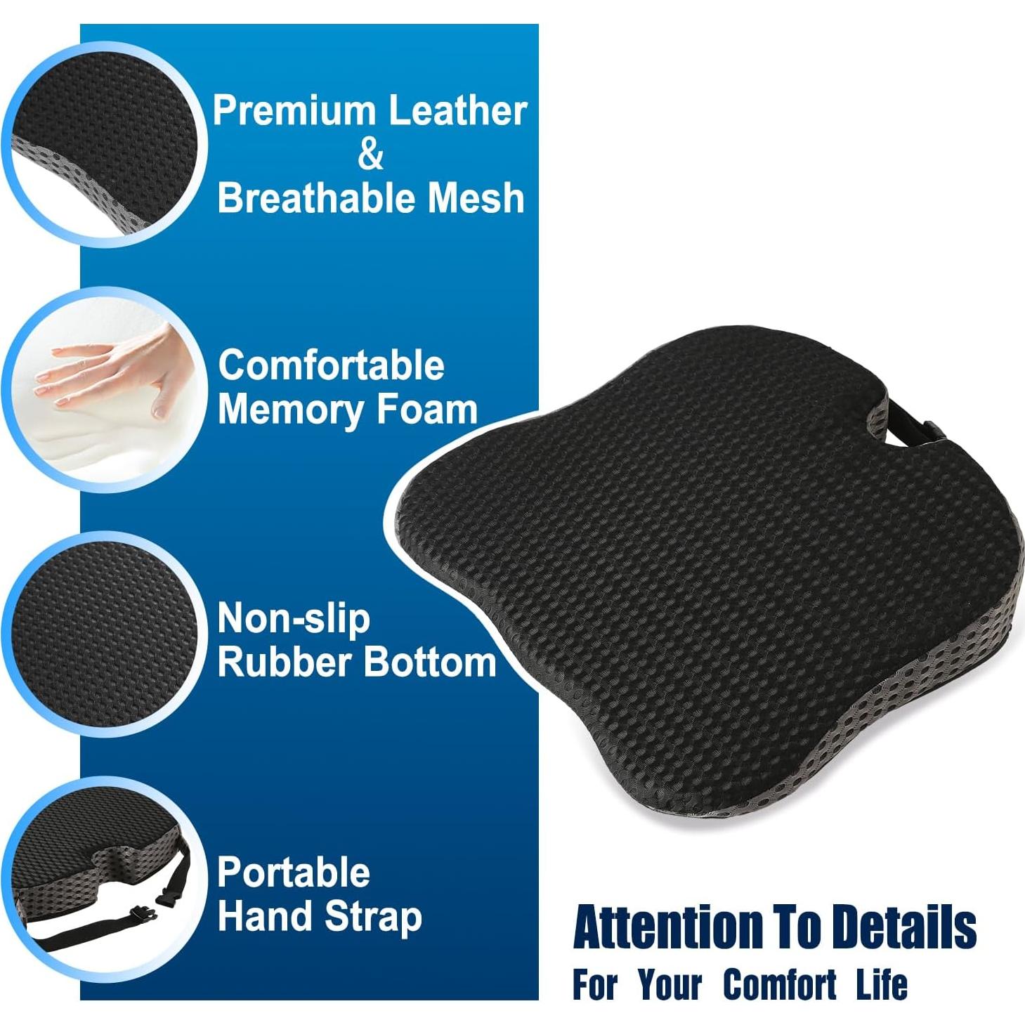 Cojín de Asiento Ergonomico Hapiclody Negro para Coche