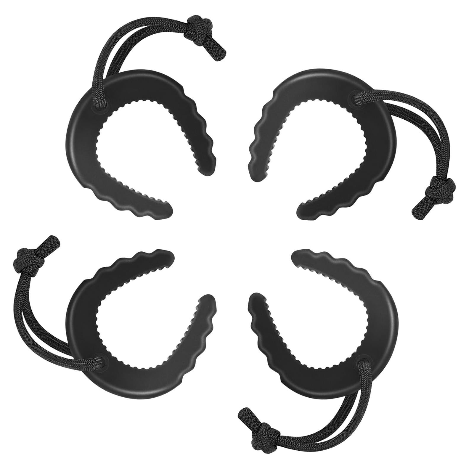 Crosize Detenedores de Puertas 4 Piezas Negro TPE