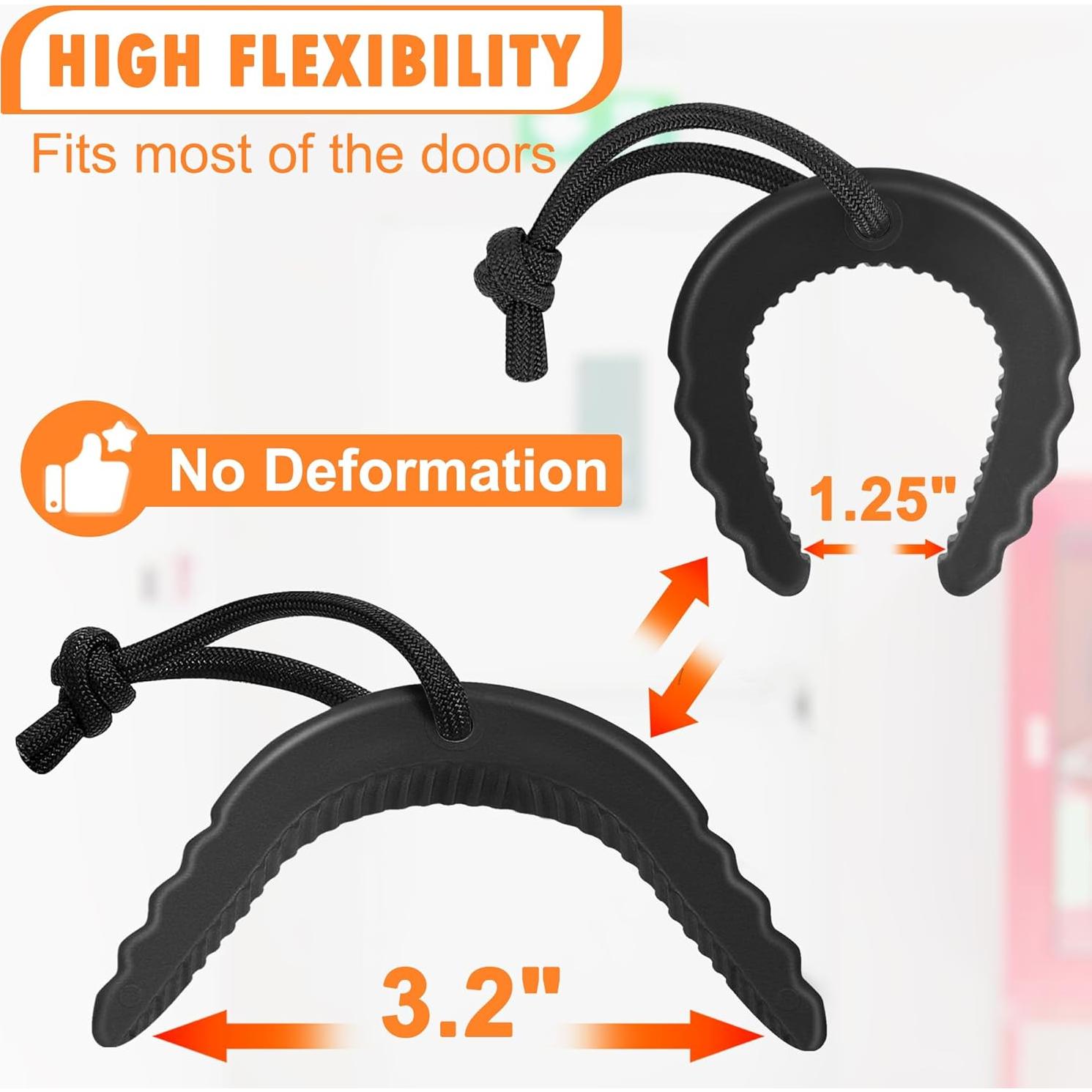 Crosize Detenedores de Puertas 4 Piezas Negro TPE