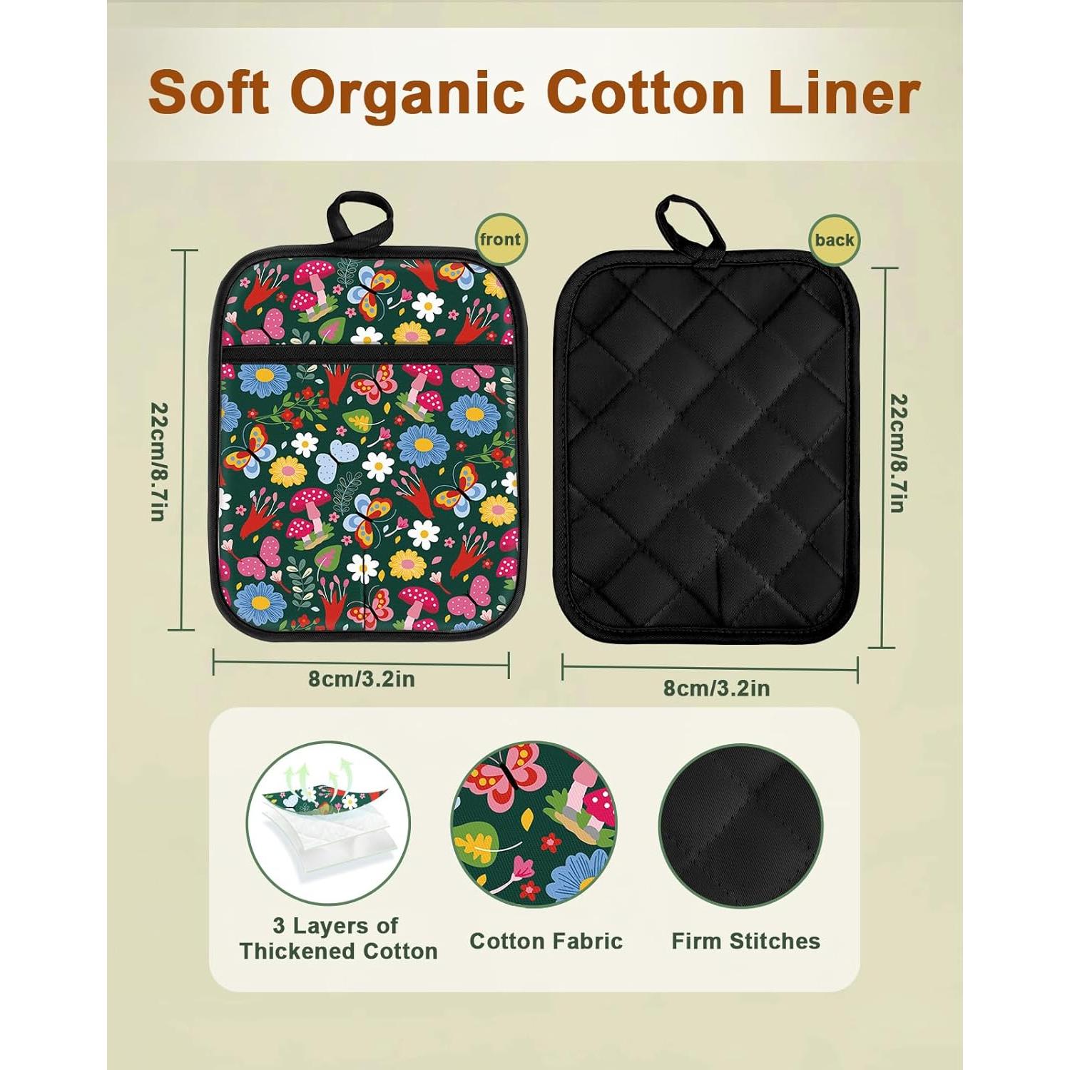 Soportes para Ollas Swooflia 100% Algodón 2 Piezas Resistentes al Calor