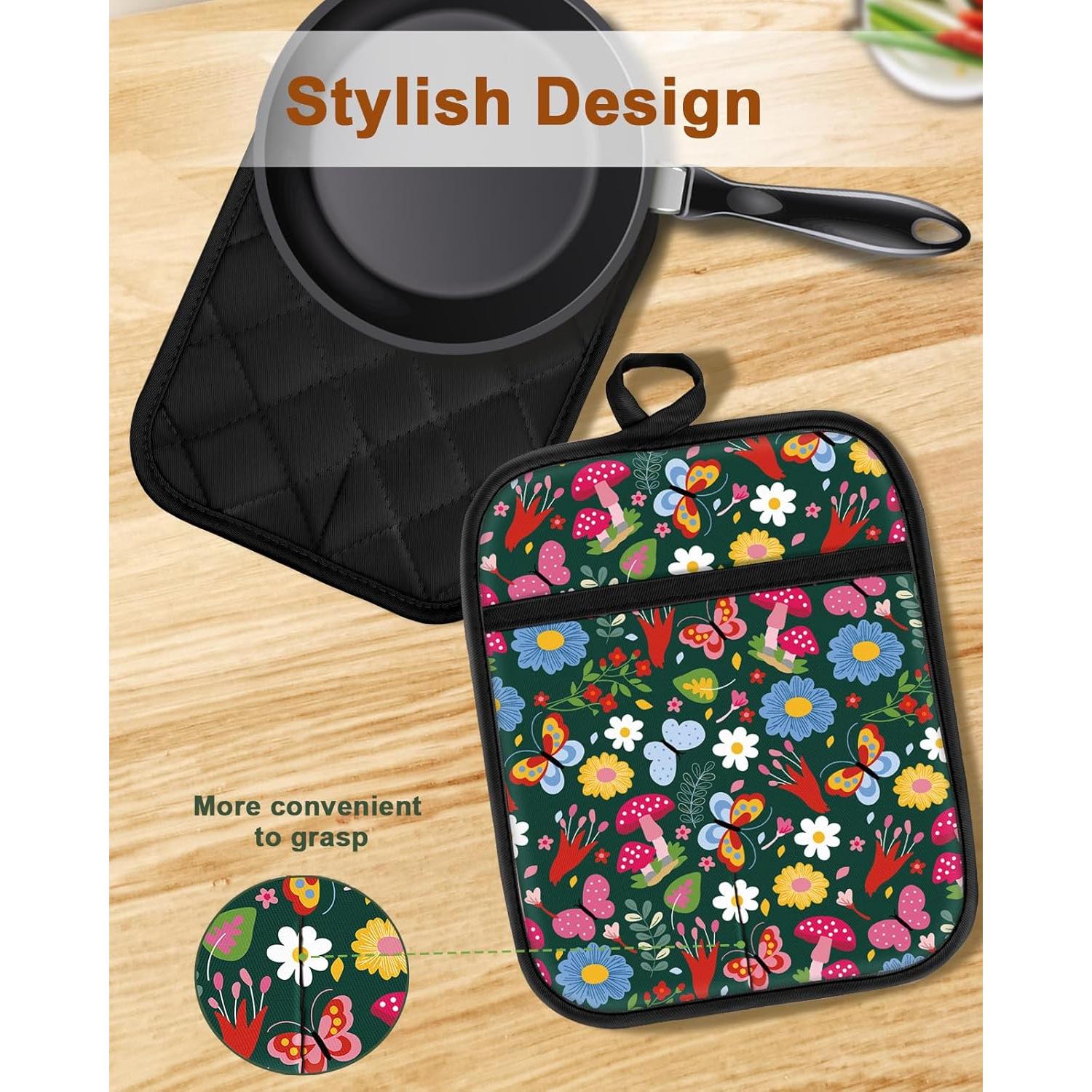 Soportes para Ollas Swooflia 100% Algodón 2 Piezas Resistentes al Calor