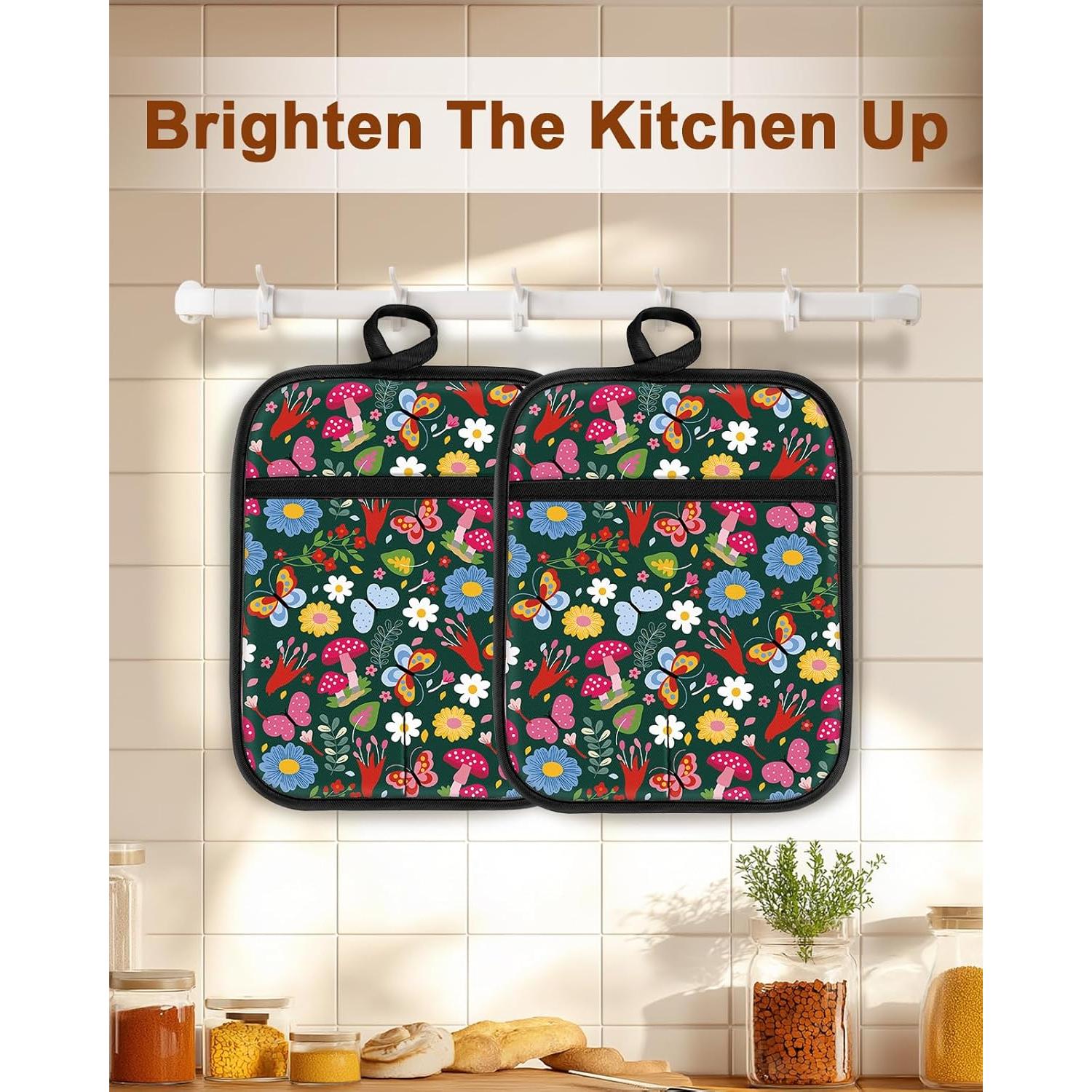 Soportes para Ollas Swooflia 100% Algodón 2 Piezas Resistentes al Calor