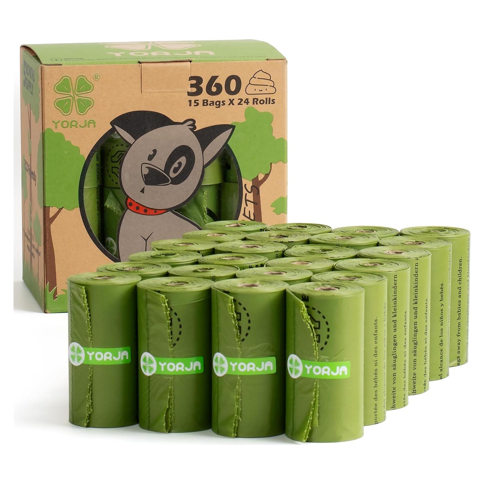 Bolsas de Excremento para Perros YORJA 360 Rollos Ecológicas