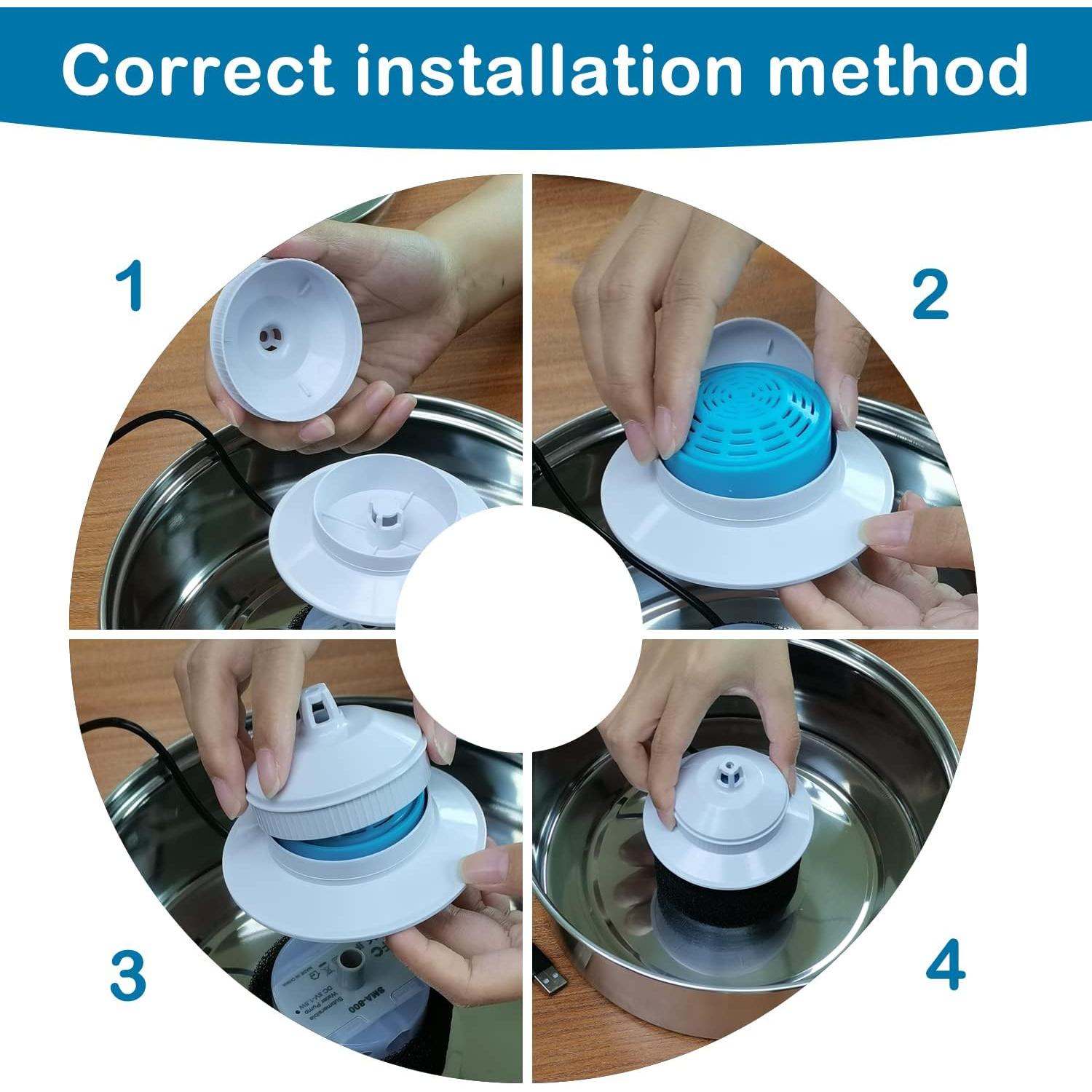 Filtros de Reemplazo para Fuente de Agua Gatos OYES 4 Pzas