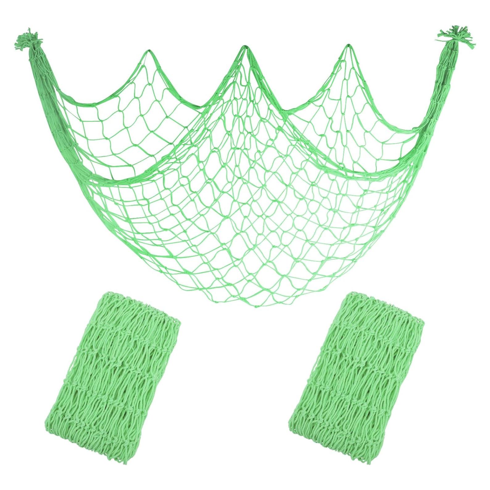 Paquete de 2 Redes de Pesca Decorativas Verde Manzana 203x102 cm