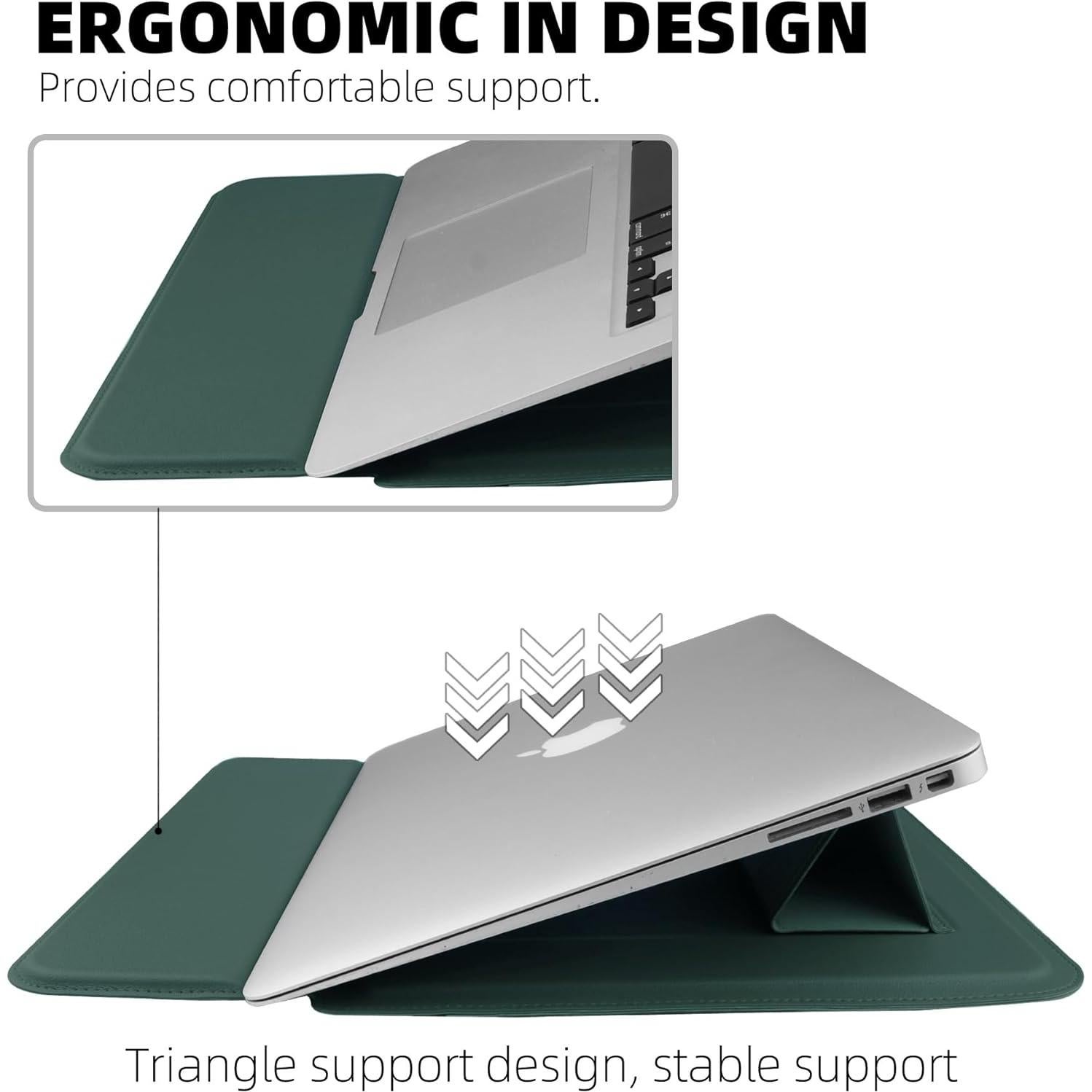 Funda para portátil 13-13.6" SOMEI Verde PU con Soporte