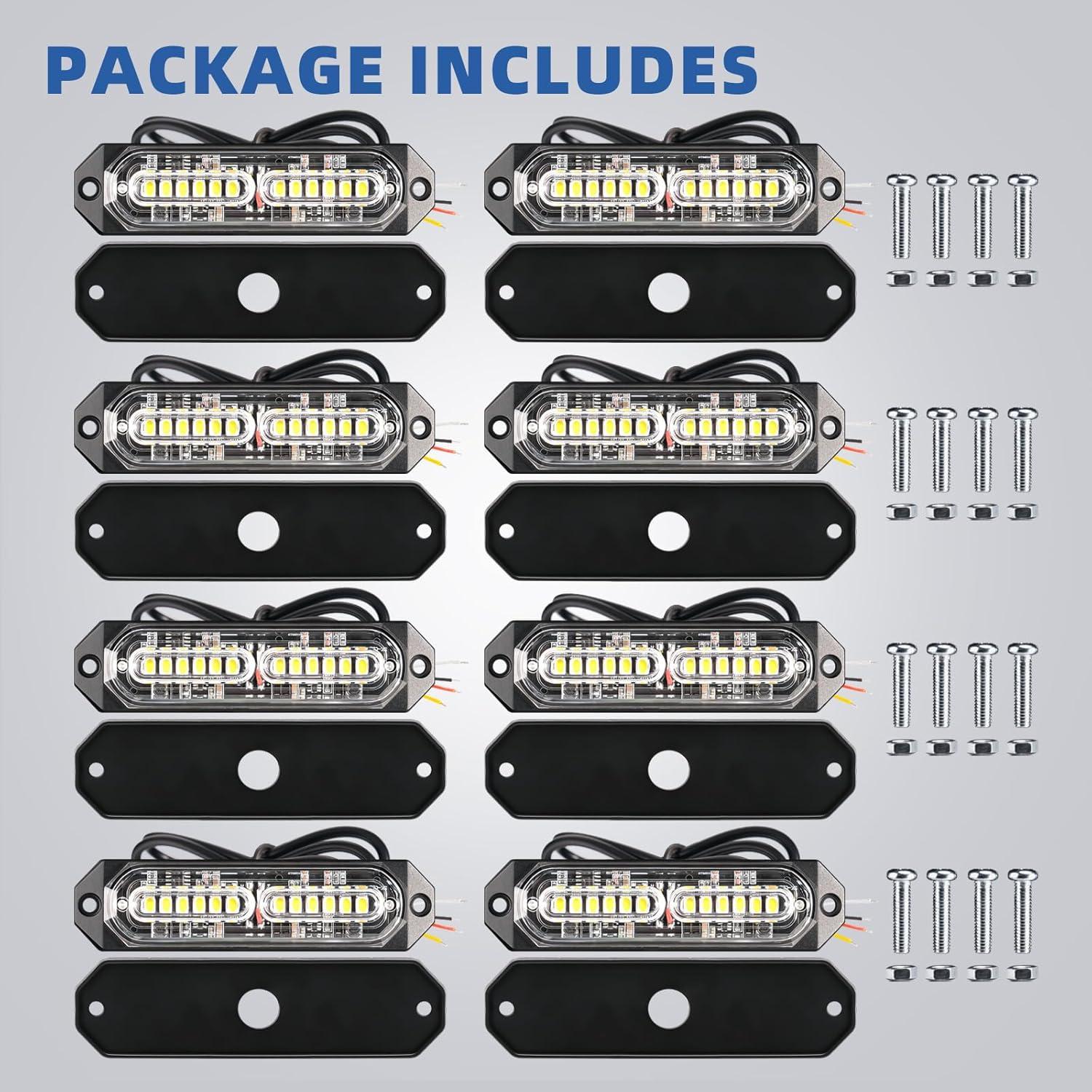 Luz Estroboscópica LED PKINGLAKE 6W Ámbar/Blanco 21 Modos