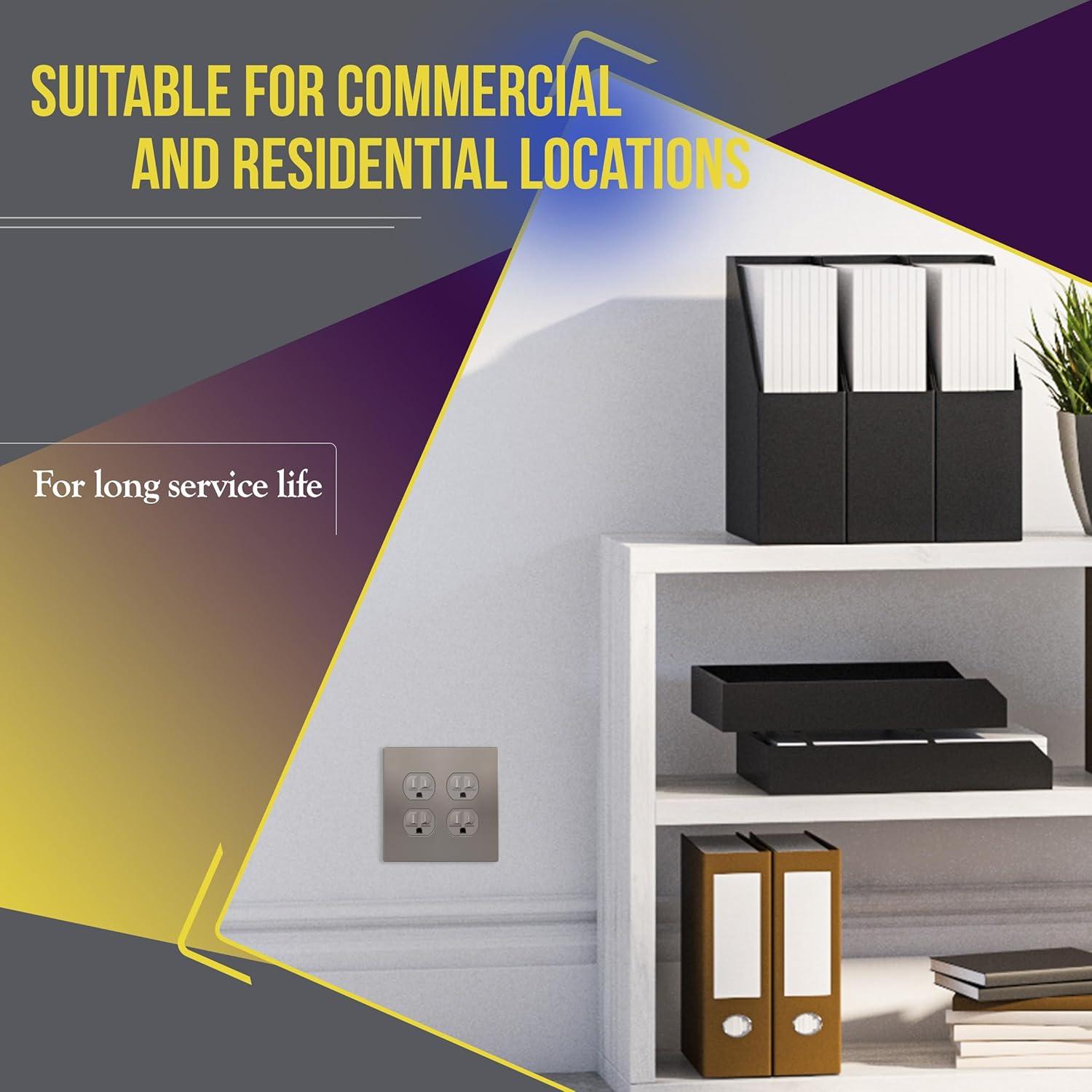 Enchufe Doble ENERLITES 61580-TR-NK 15A 125V Niquel