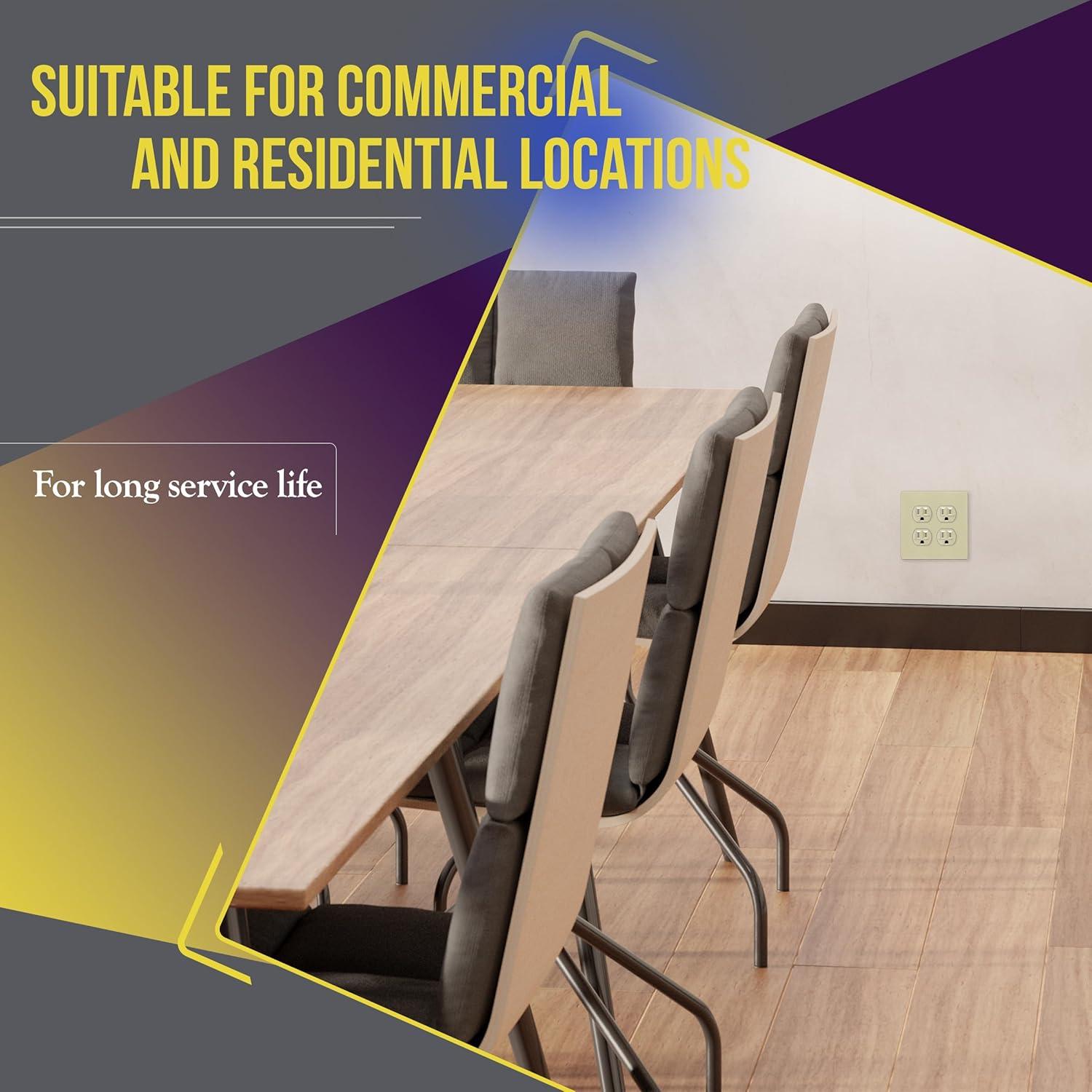 Enchufe Doble Enerlites Marfil 15A 125V Resistente a Manipulaciones (Paquete de 10)