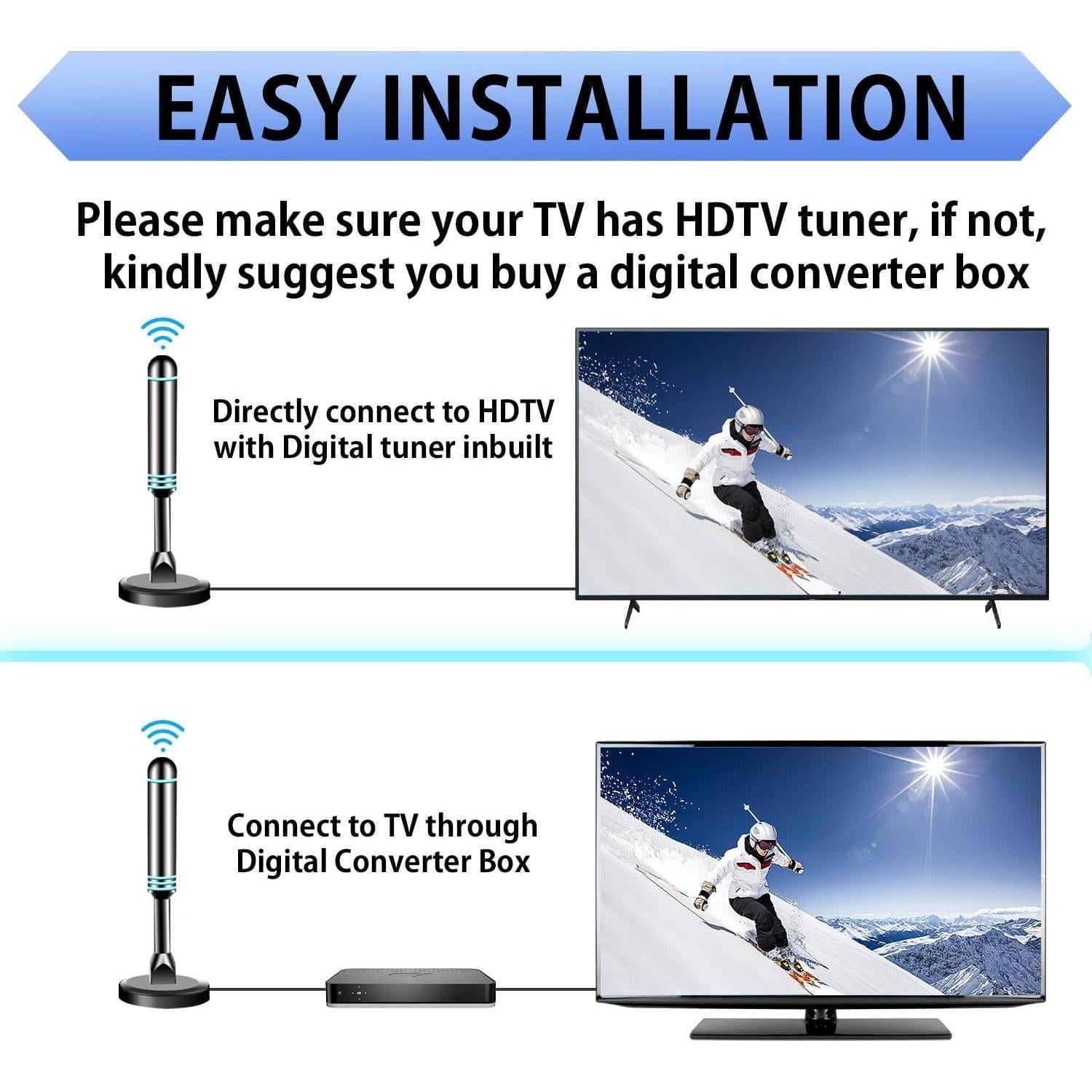 Antena Digital Interior ApexWaveTV AP011-2 4K HDTV 360°