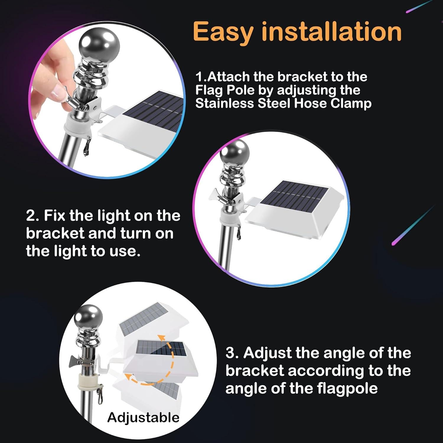 Luz Solar para Poste de Bandera Little Joke 3000K LED 12 LEDs