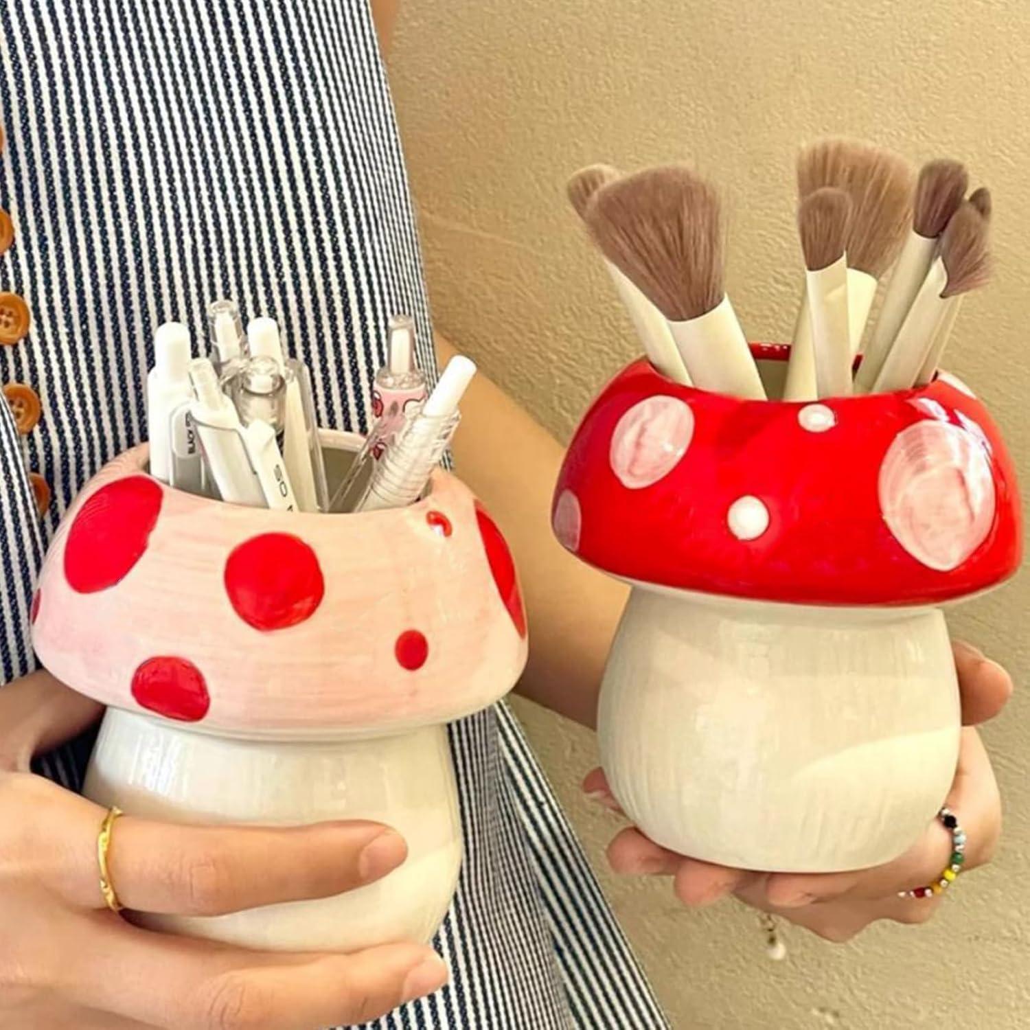 Soporte para Plumas y Cepillos de Dientes Busnos Rojo Cerámica