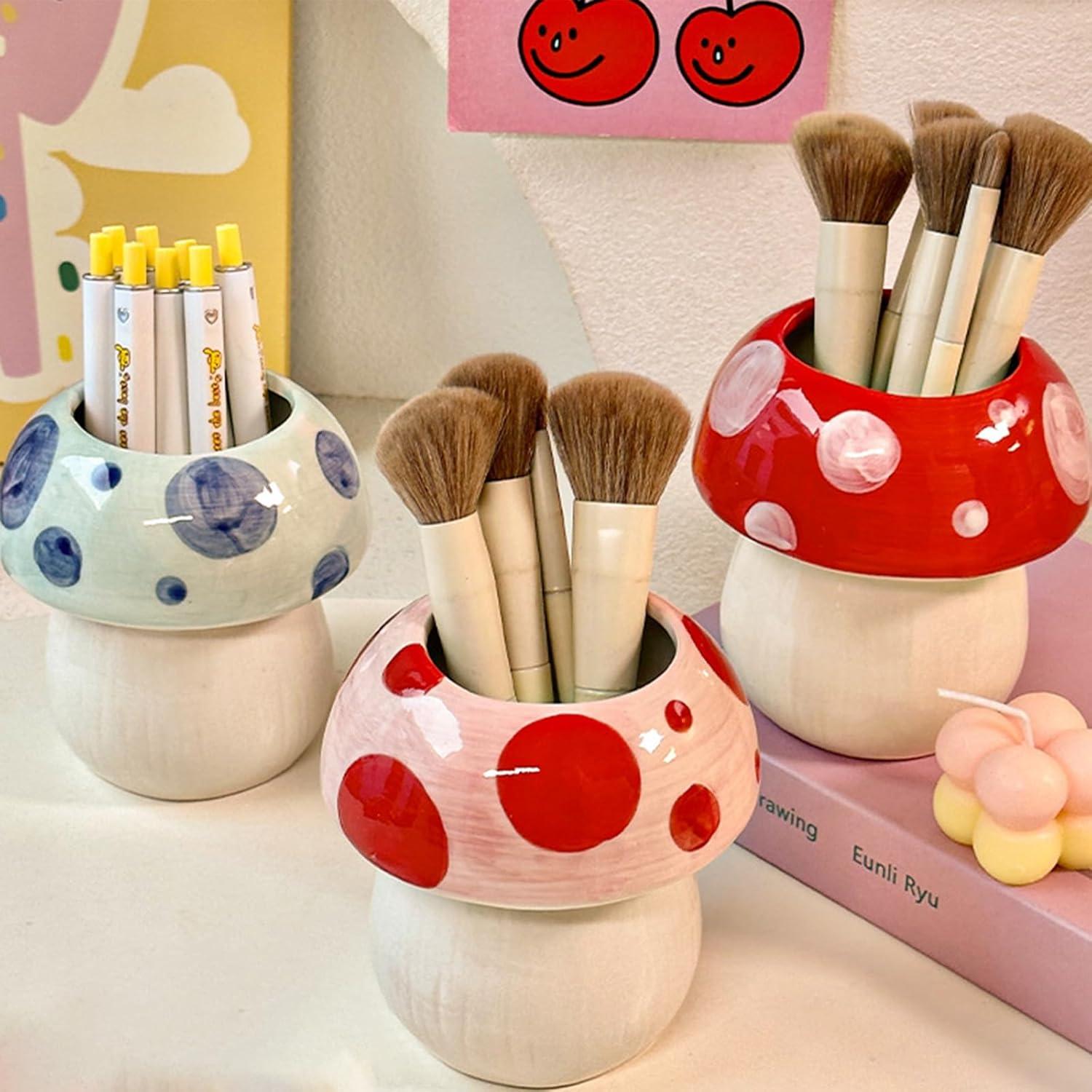 Soporte para Plumas y Cepillos de Dientes Busnos Rojo Cerámica