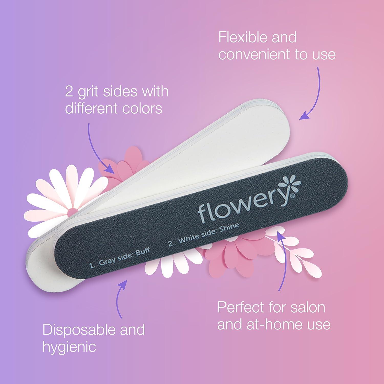 Pulidor Desechable Flowery 25 Pcs - Brillo y Lijado Uñas