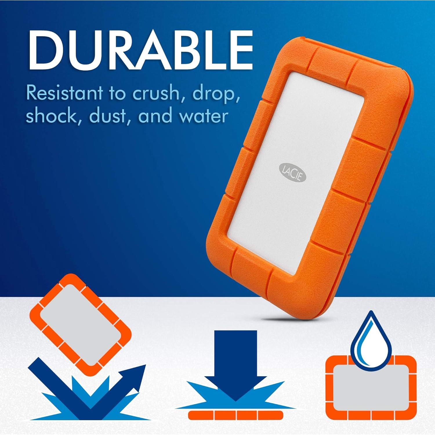 Disco Duro Externo LaCie Rugged Mini 2TB Resistente USB 3.0