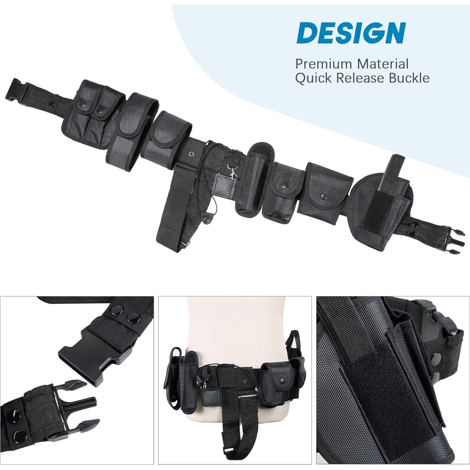 Cinturón Táctico NATGAI 10 en 1 Negro Ajustable 35-46 cm