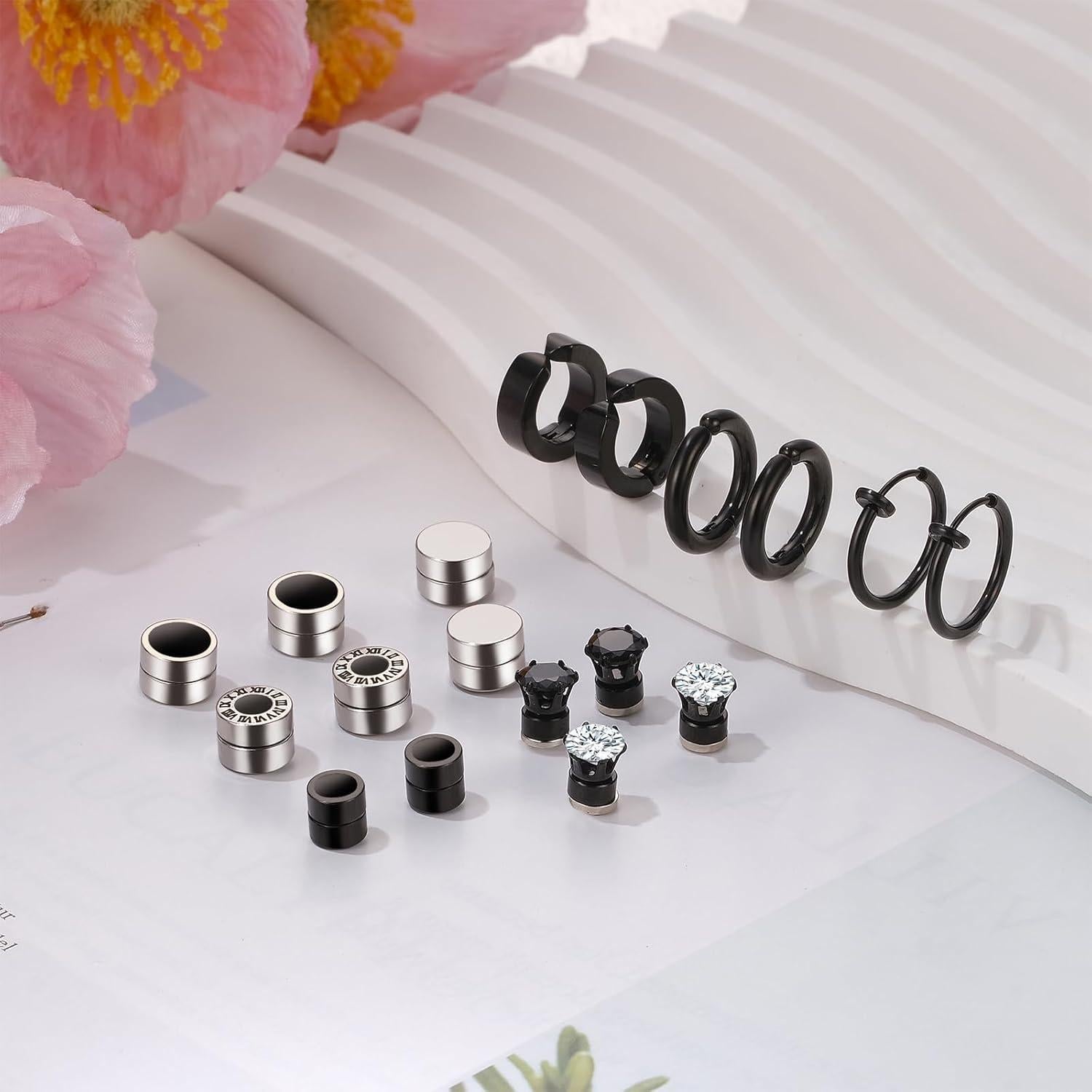 Pendientes Magnéticos No Perforantes Viking - 18PCS Acero Inoxidable