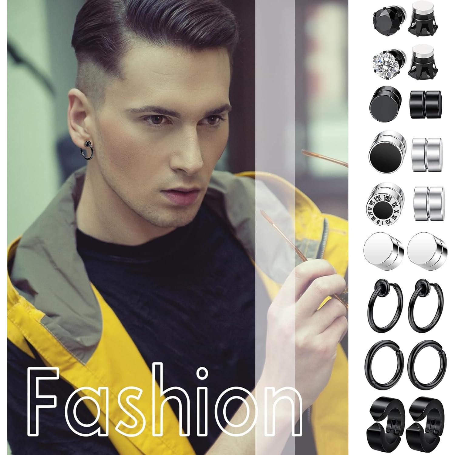 Pendientes Magnéticos No Perforantes Viking - 18PCS Acero Inoxidable