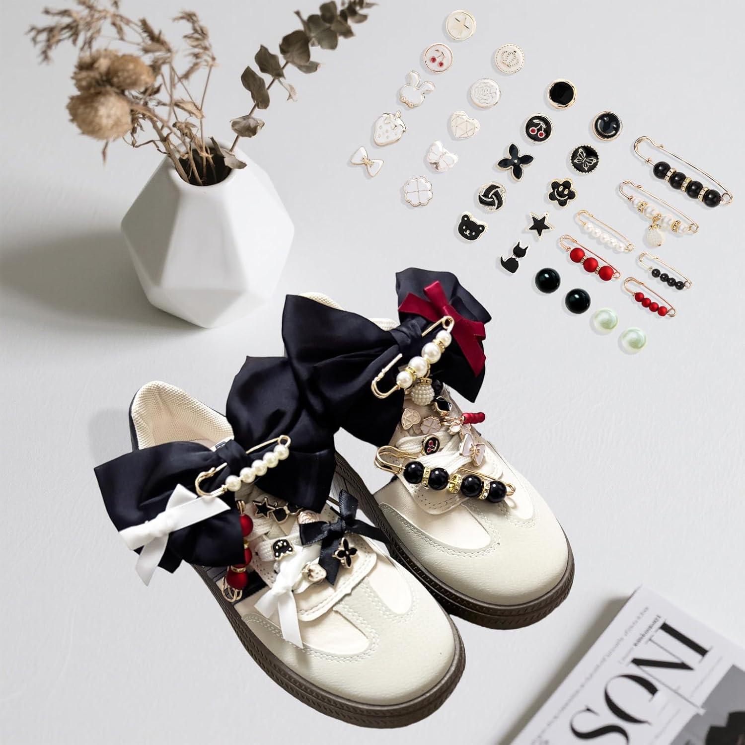 38 Encantos para Zapatos Lospfo - Decoración de Lazos de Satén