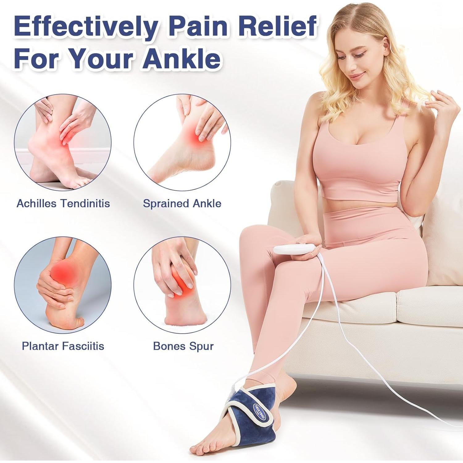 Almohadilla Térmica para Tobillo AOBOCO - Alivio Dolor 19x16cm