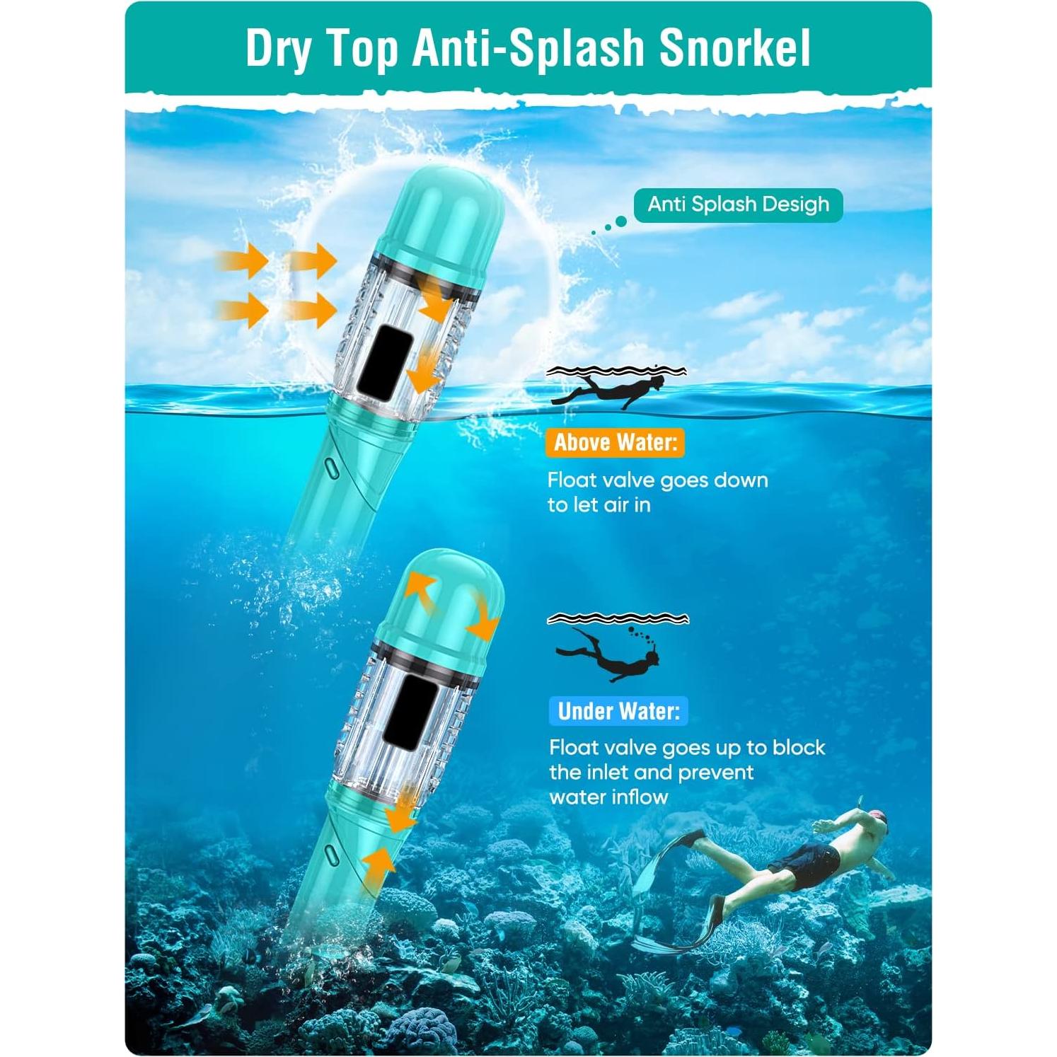 Juego de Snorkel Seovediary SS2-TMLV Adultos Antivaho Verde