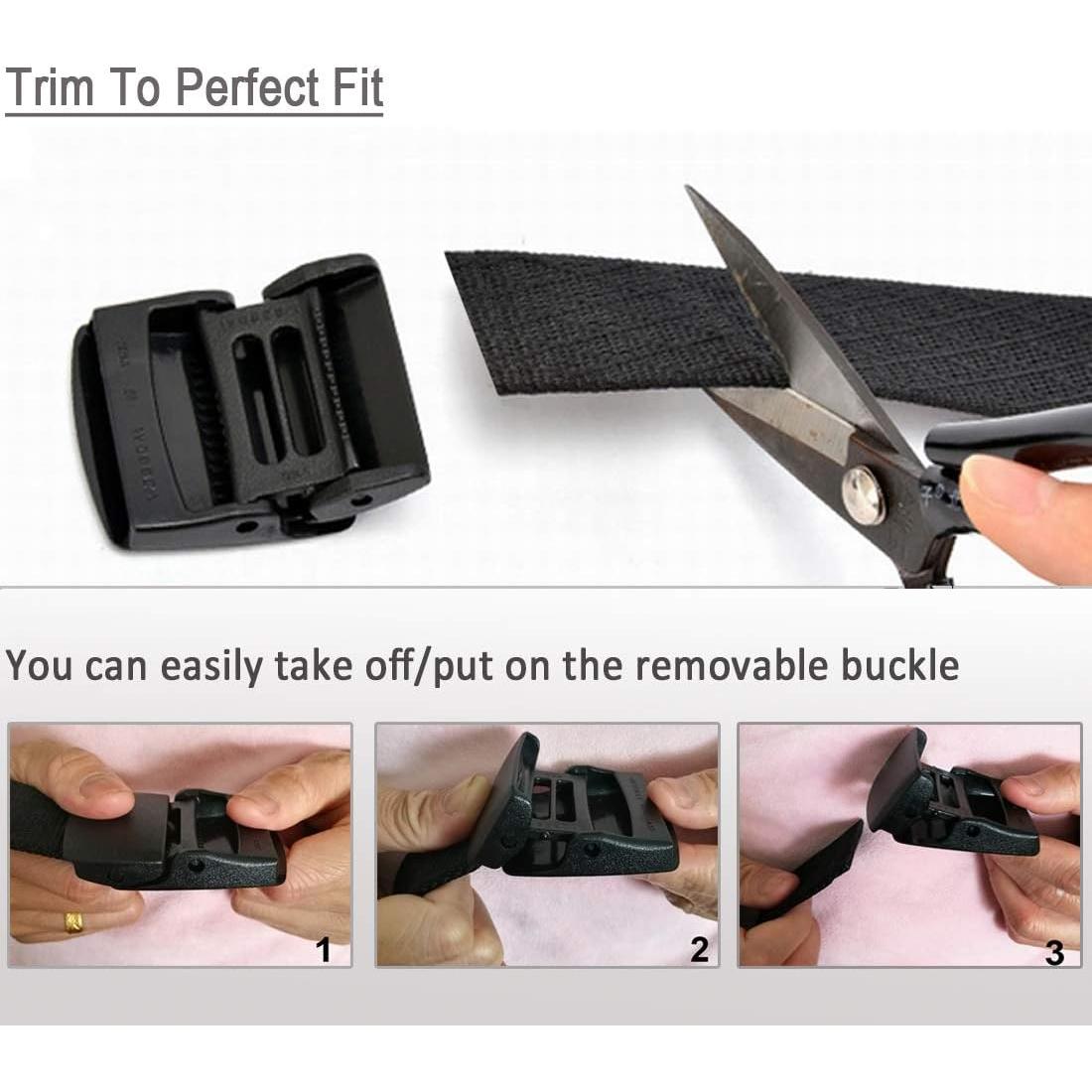 Cinturón Táctico Militar WYuZe Ajustable Nylon Negro 125 cm