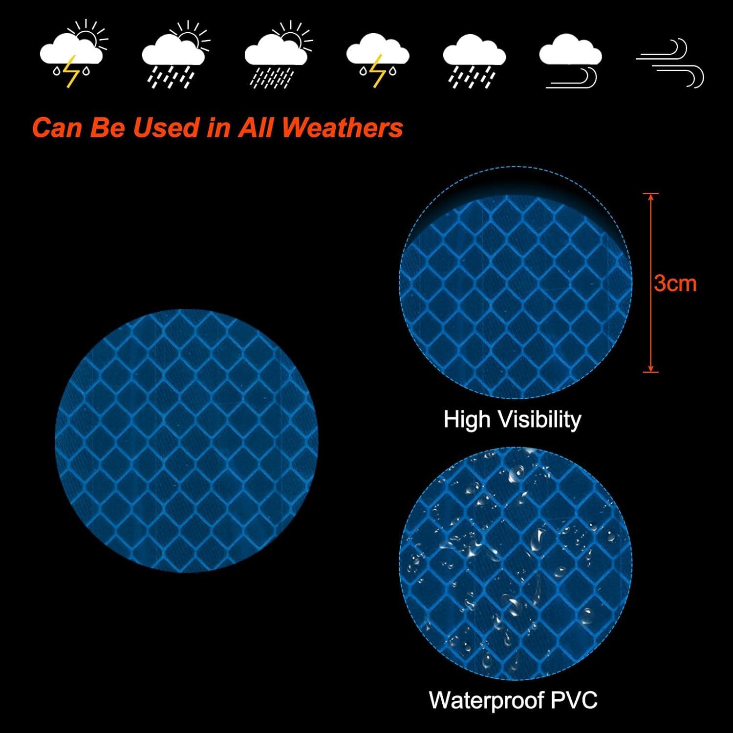 Calcomanías Reflectantes PATIKIL 30 Pcs Azul 5x5 cm