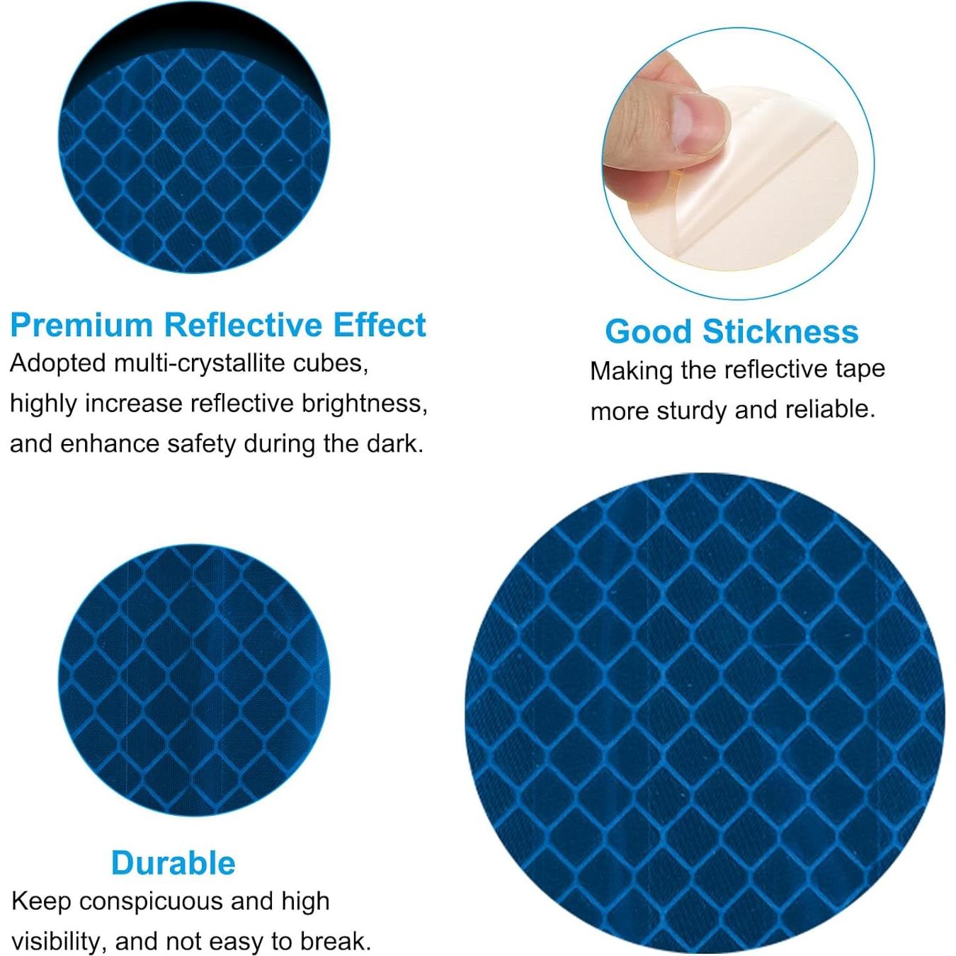 Calcomanías Reflectantes PATIKIL 30 Pcs Azul 5x5 cm