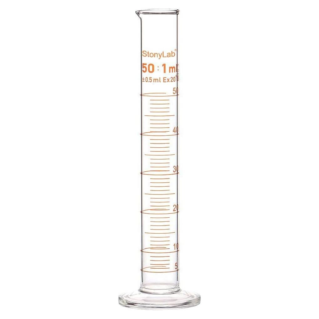 Cilindro Graduado 50 ml StonyLab Vidrio Borosilicato Pared Gruesa